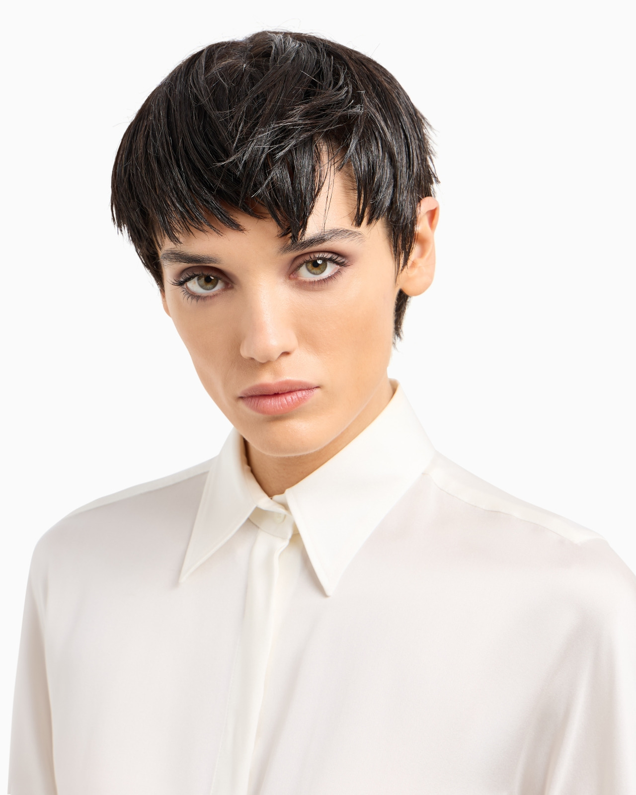 Pure silk charmeuse shirt - 5