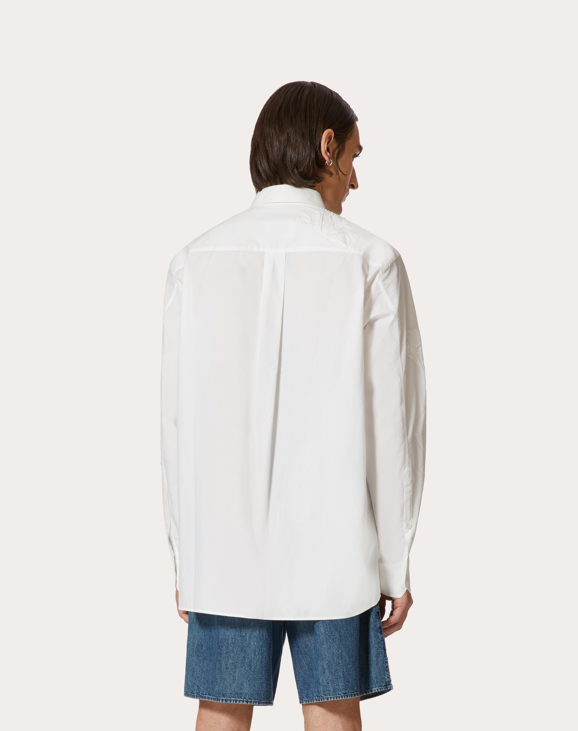 COTTON SHIRT WITH VALENTINO UTOPIA BUTTERFLY EMBROIDERY - 4