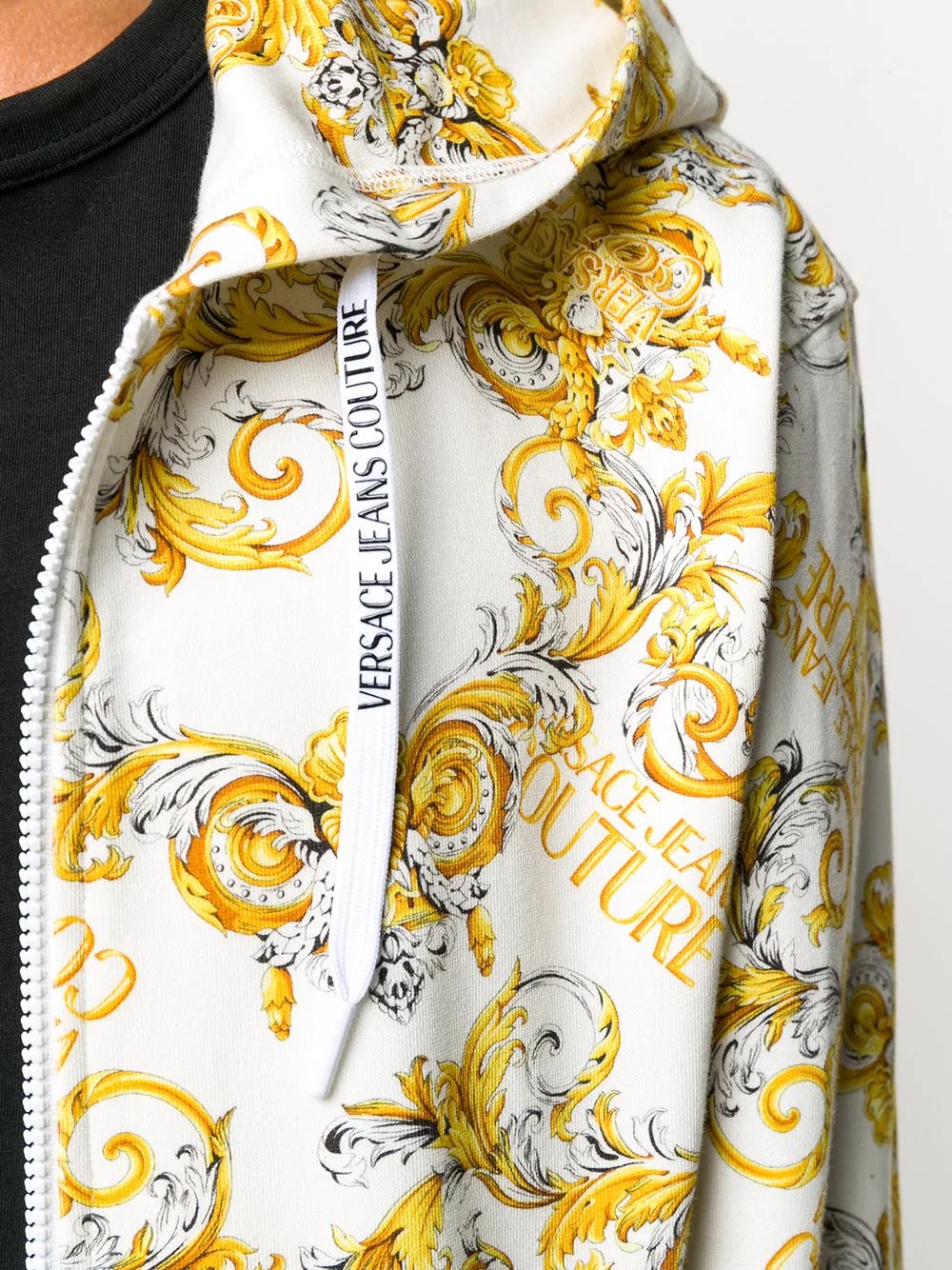 baroque print hoodie - 5