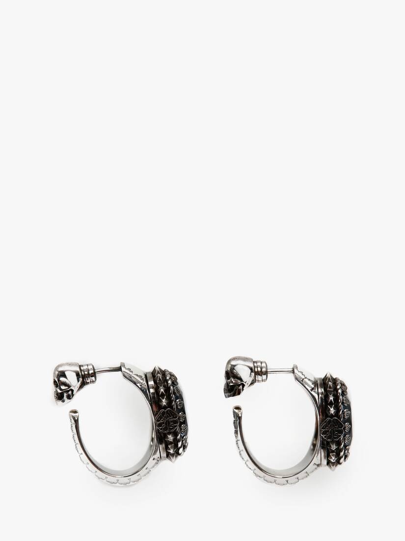 Enamel Jewelled Earrings in Blue - 2
