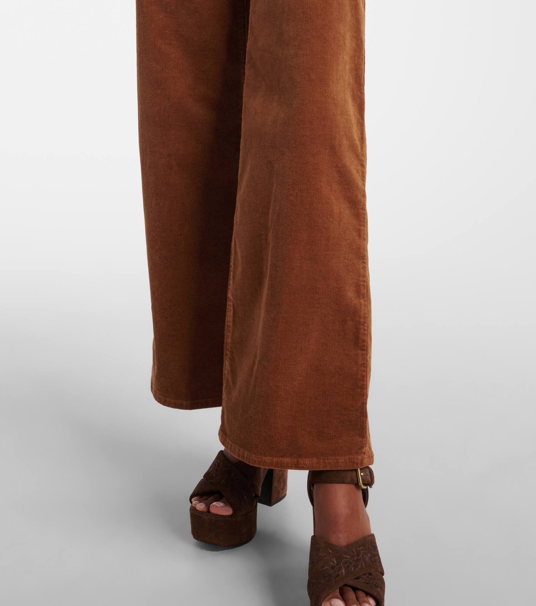 Le Slim Palazzo cotton corduroy wide-leg pants - 6