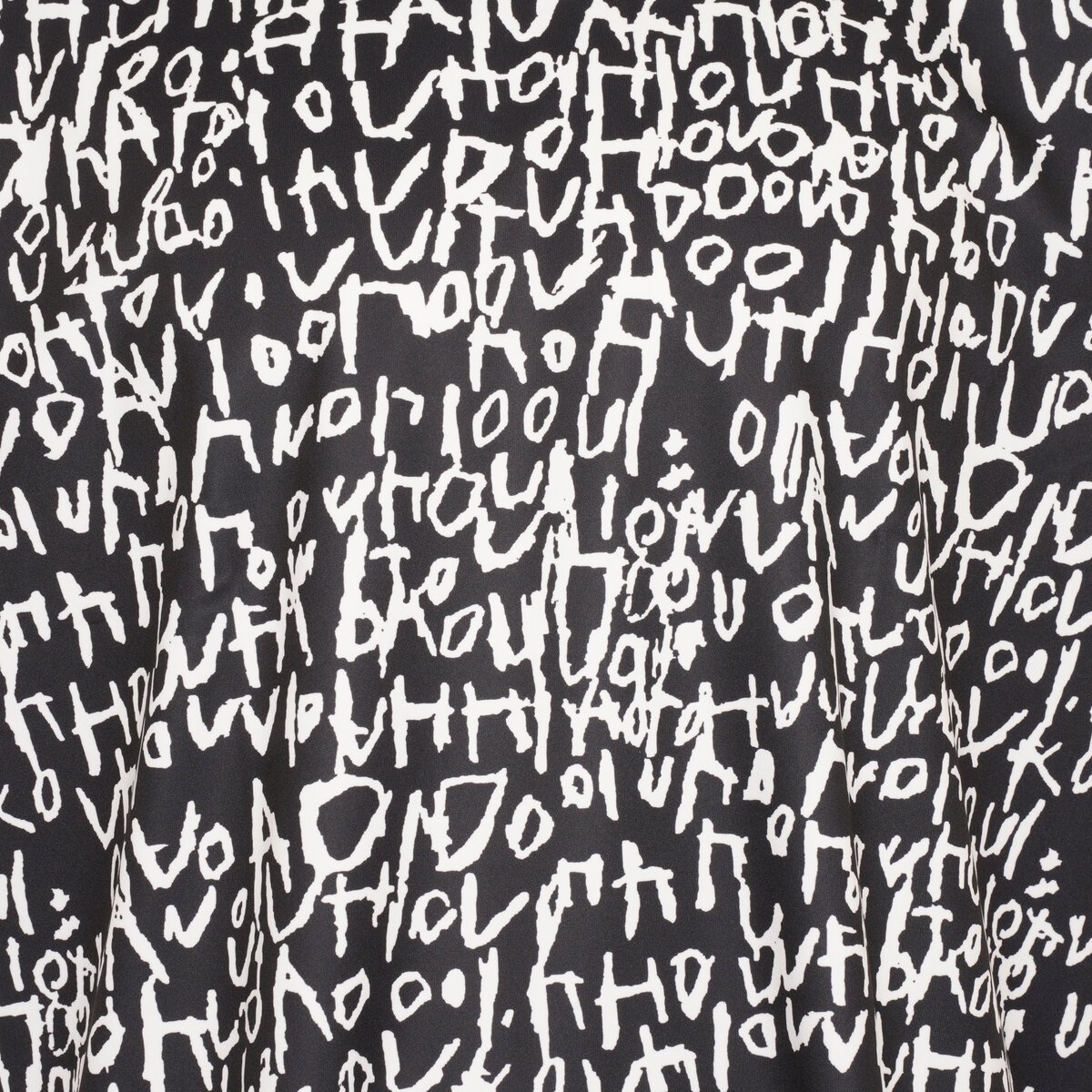 Graphic Text T-Shirt in Black / white - 3