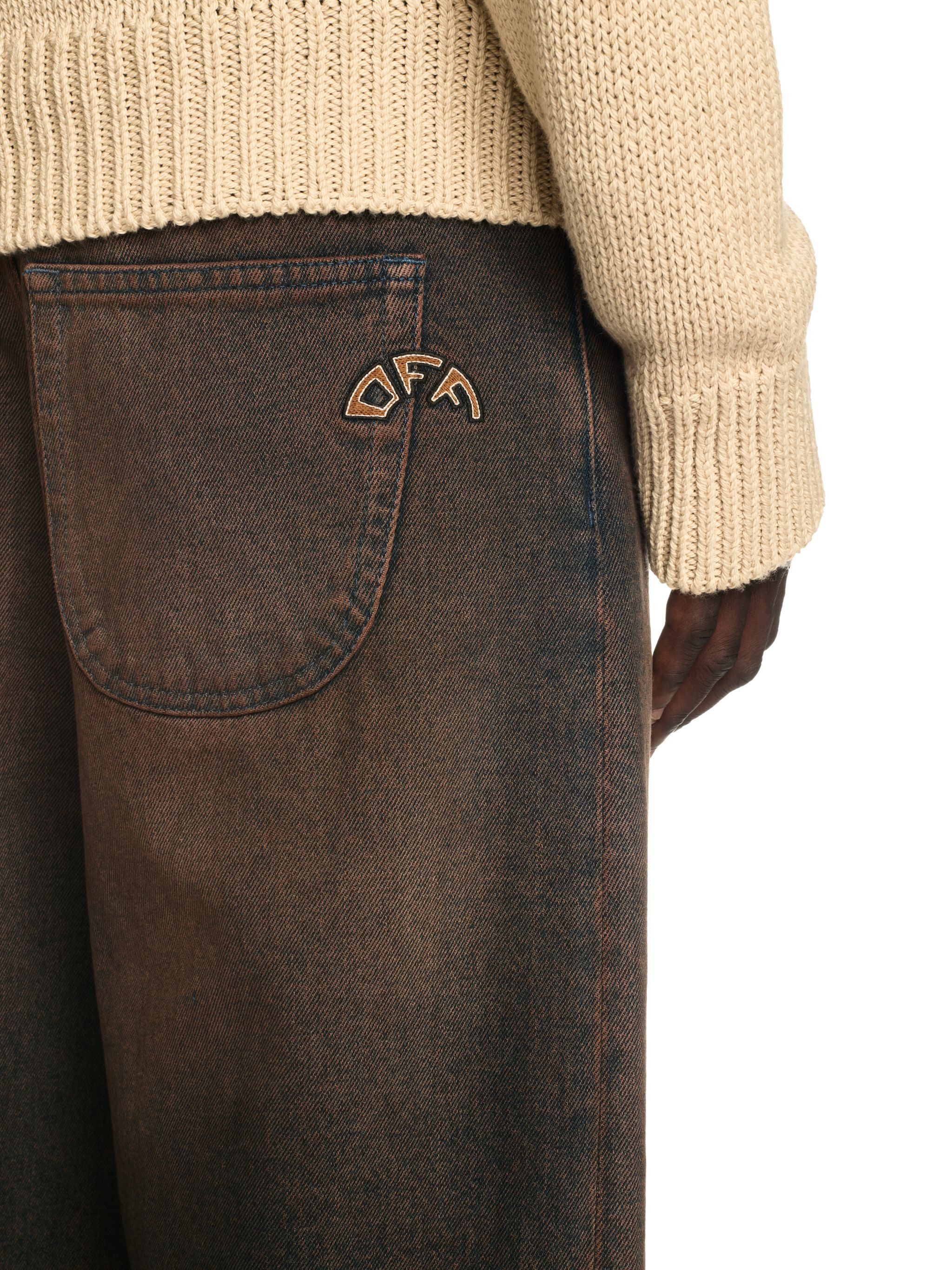 Brown Overdyed Straight Jeans - 5