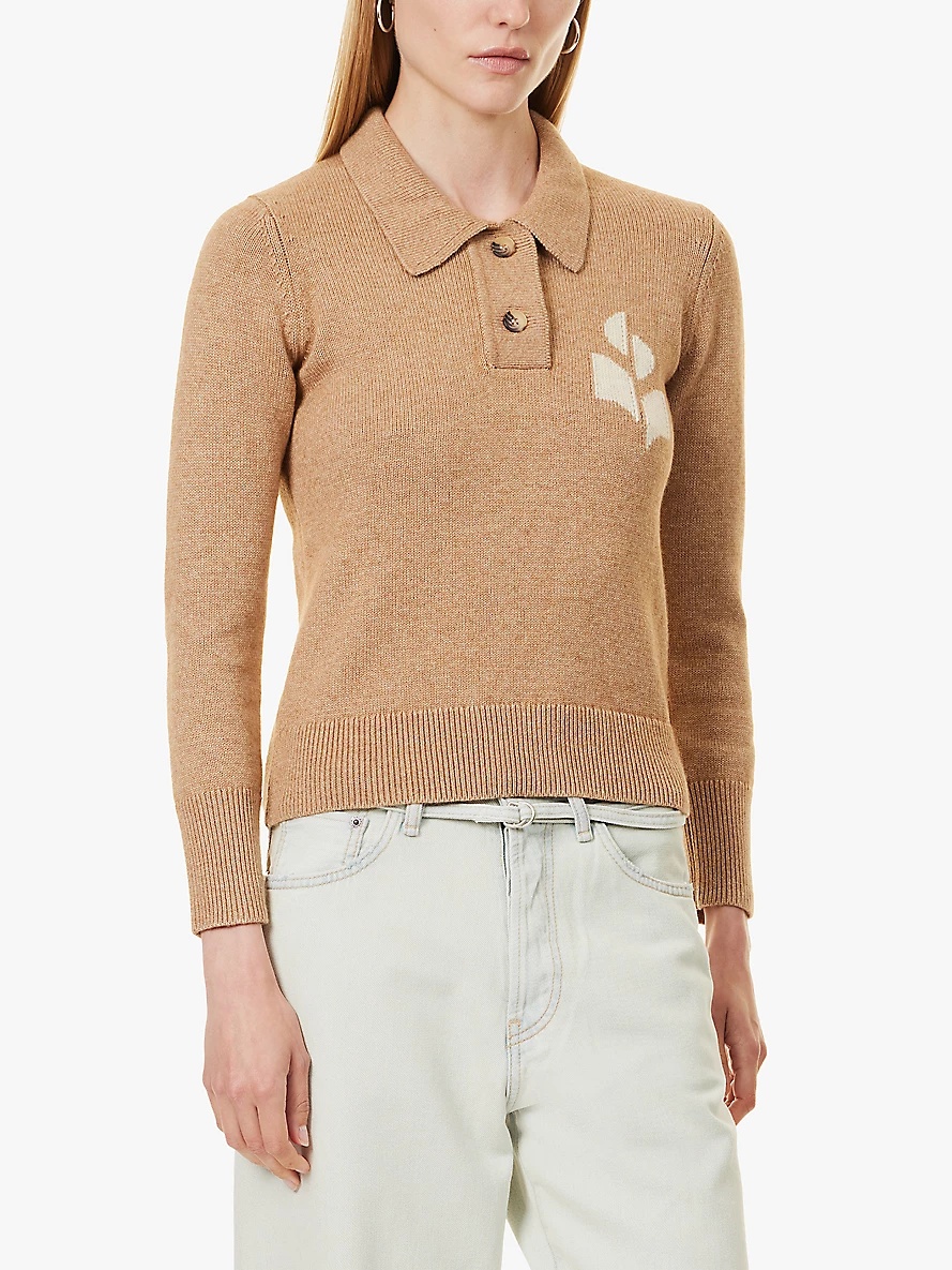 Nola polo-collar organic-cotton and wool jumper - 3