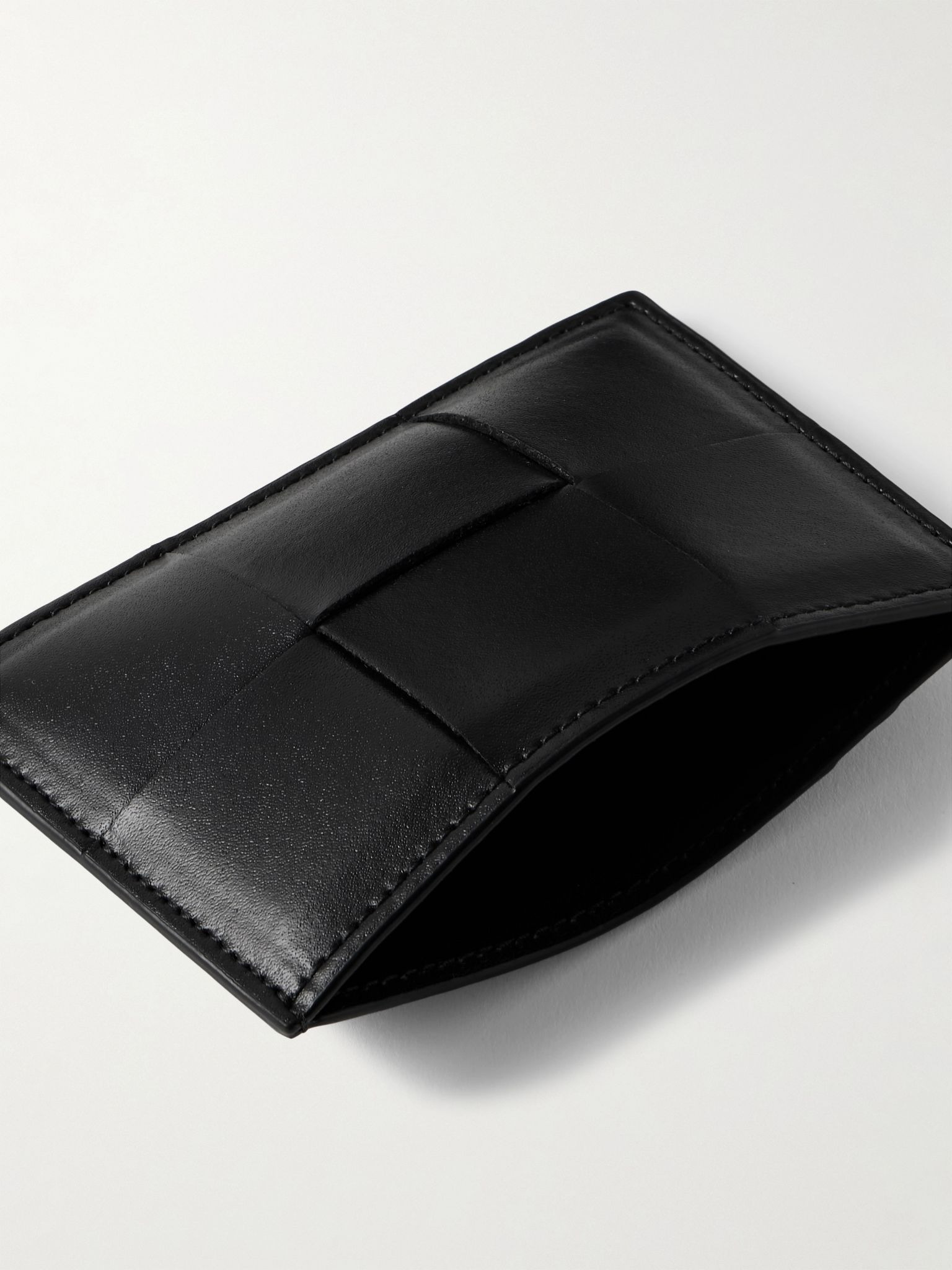 Intrecciato Leather Cardholder Black - 4