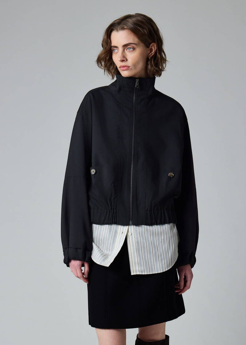 Women's Black Knitted Bomber Jacket 5