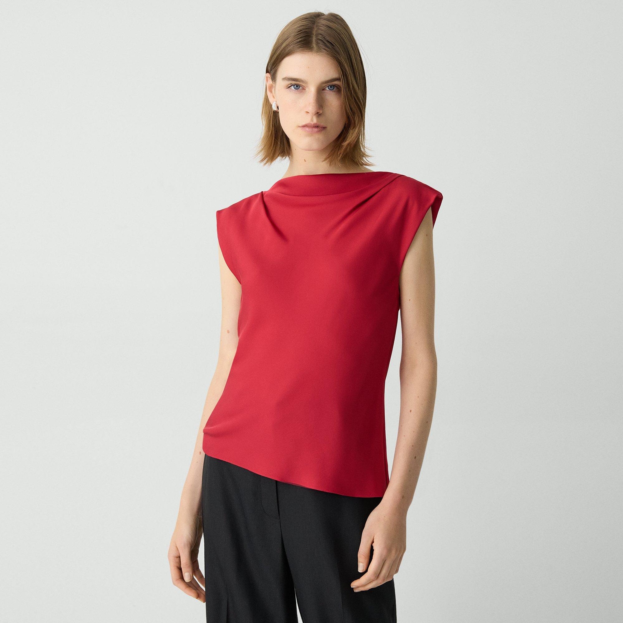 Cowl Neck Top in Silk Georgette - 2