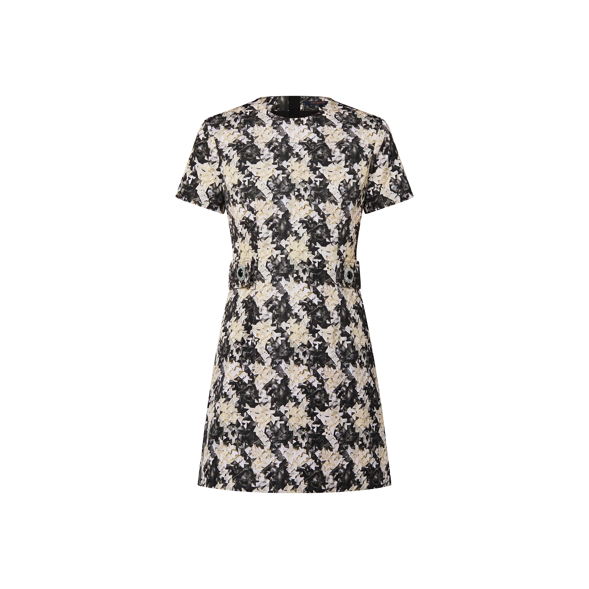Houndstooth Silk Martingale Dress - 1