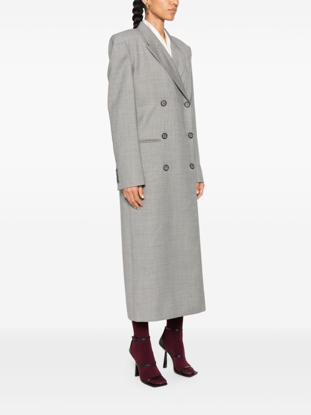 double-breasted long coat - 3