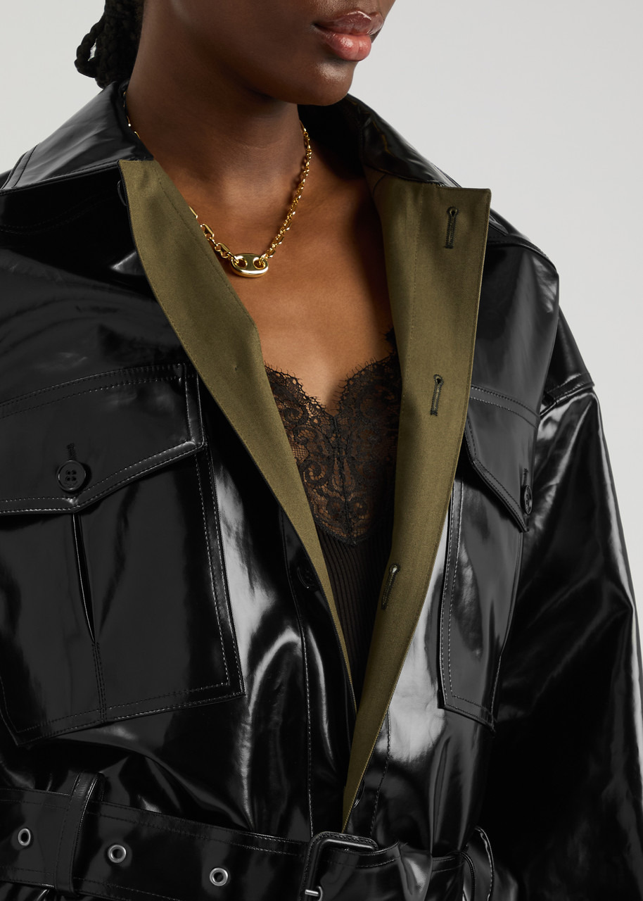 Saint Laurent Saharienne Belted Vinyl Jacket - 5