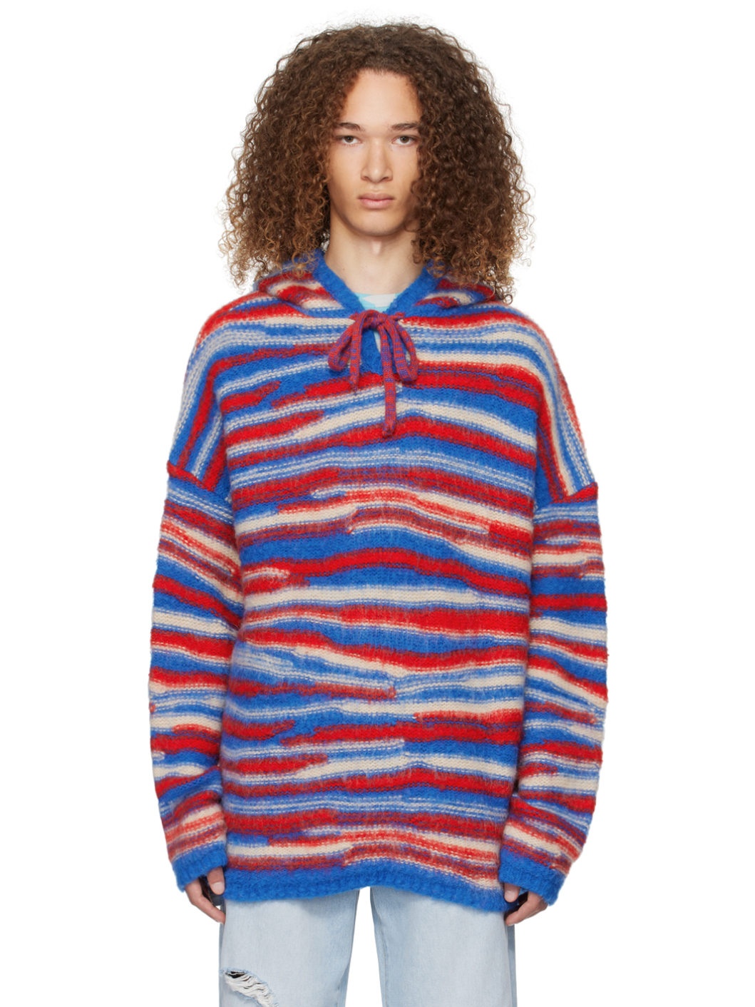 Red & Blue Stripe Hoodie - 1