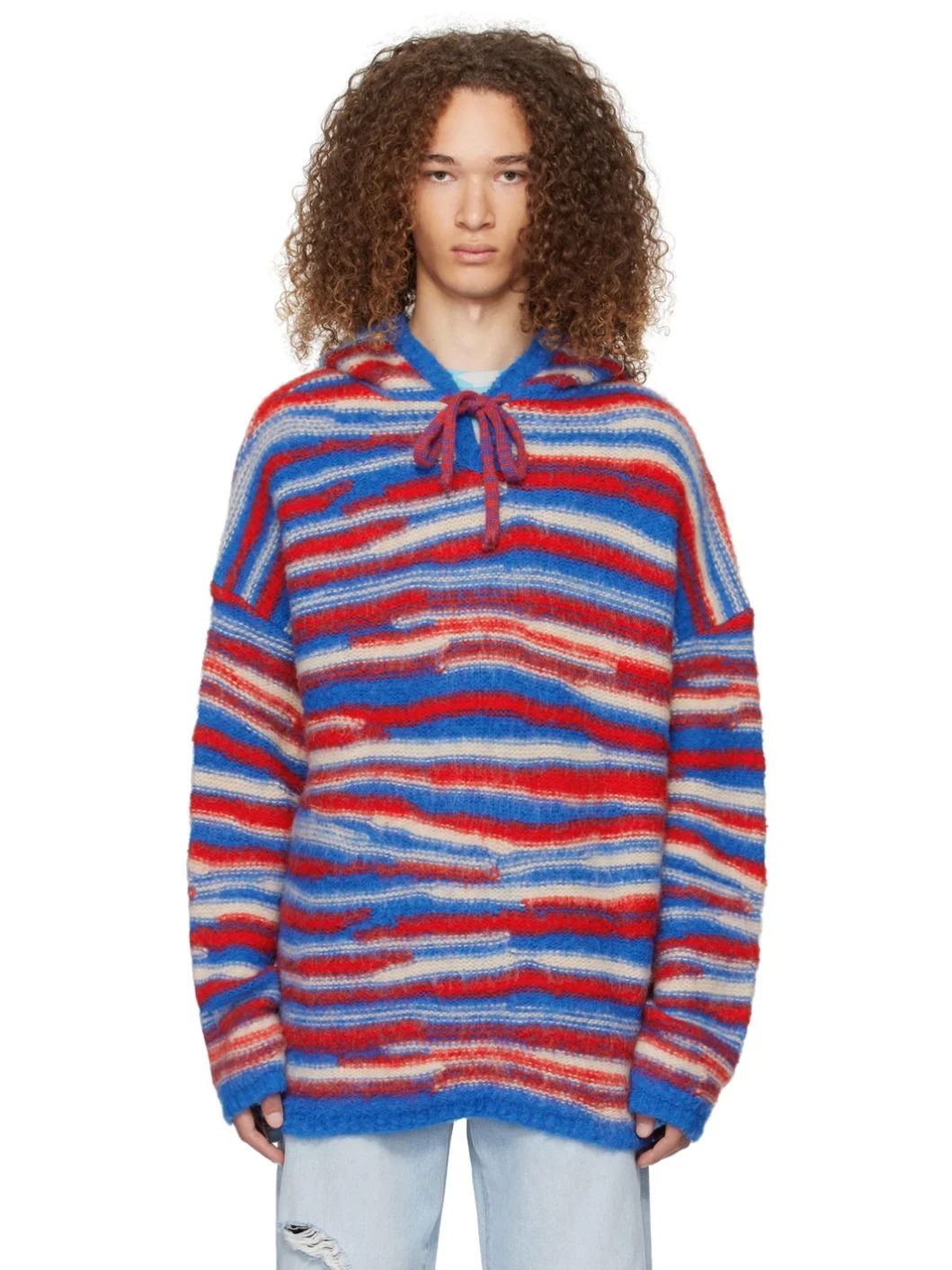 Red & Blue Stripe Hoodie - 1