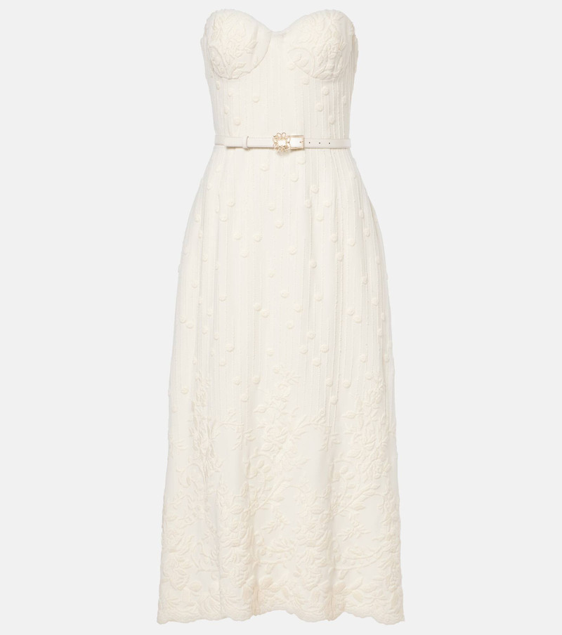 Embroidered cady midi dress - 1