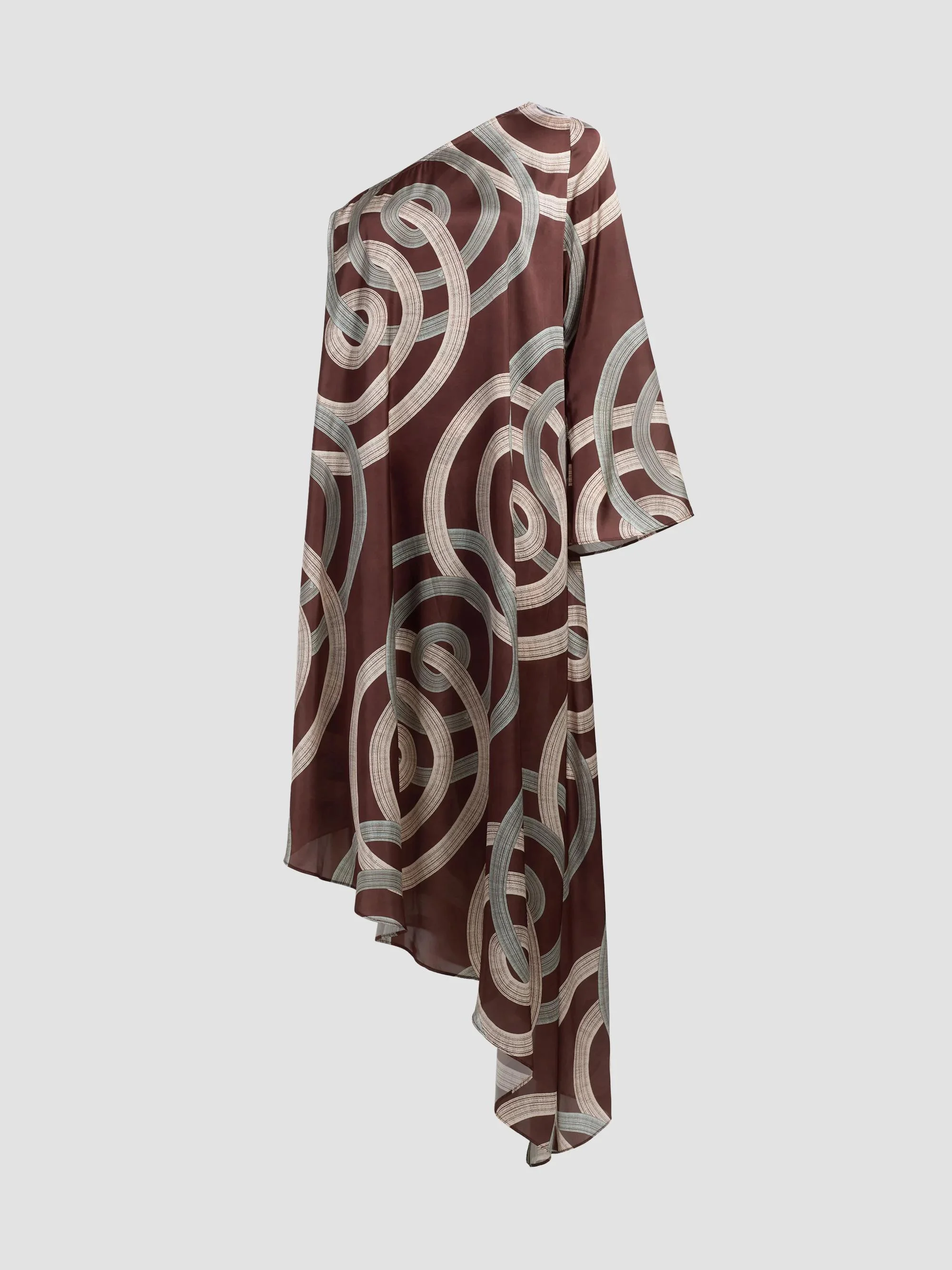 Women's Victoria Asymmetric One-Shoulder Midi-Dress - Chocolate Halo - 1