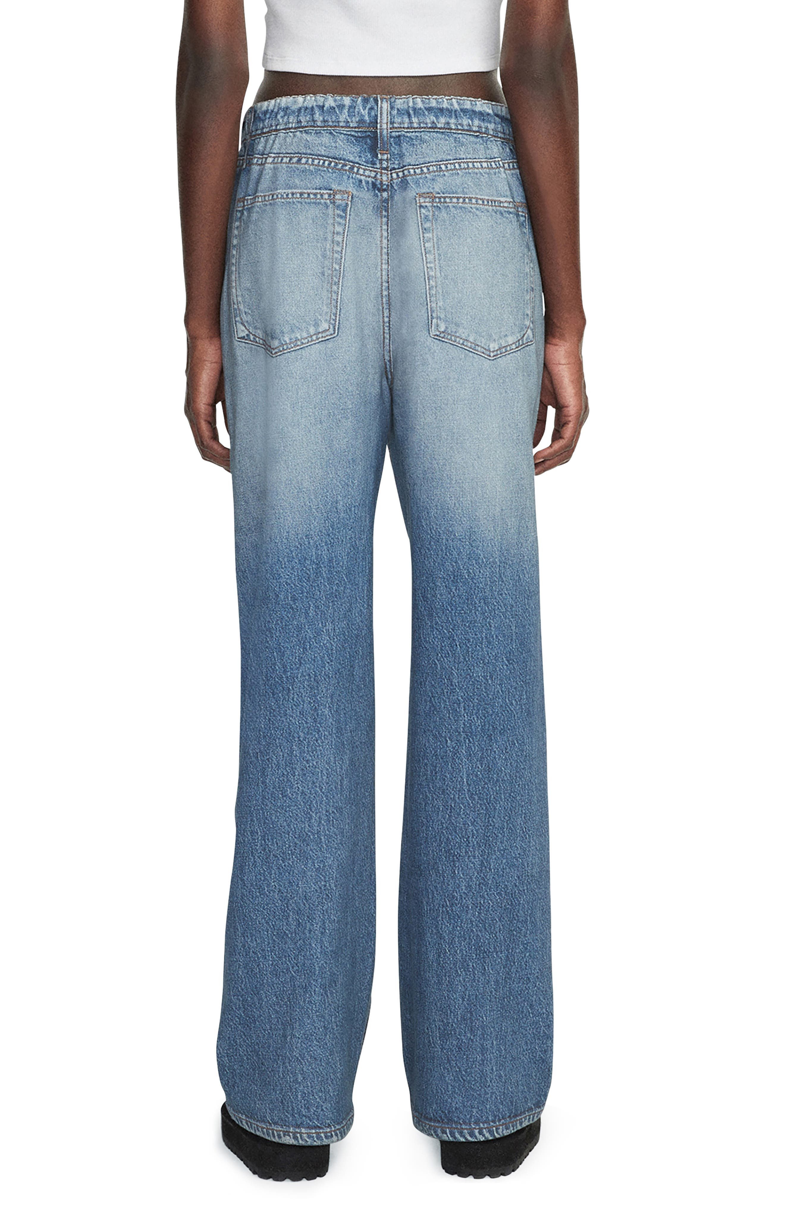 rag & bone Miramar Wide Leg Cotton Terry Sweatpant Jeans in Noosa at Nordstrom - 2