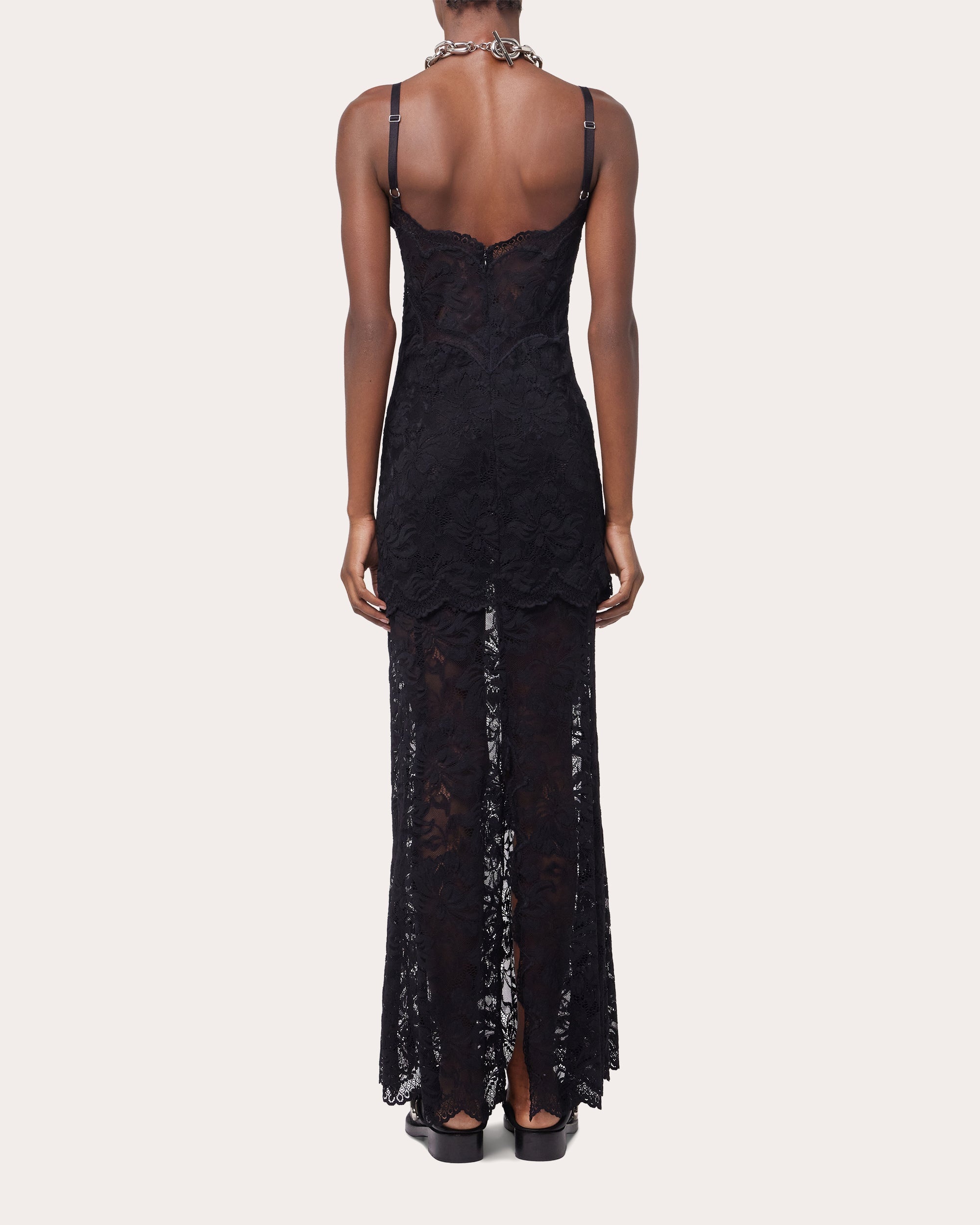Floral Lace Sleeveless Maxi Dress - 3