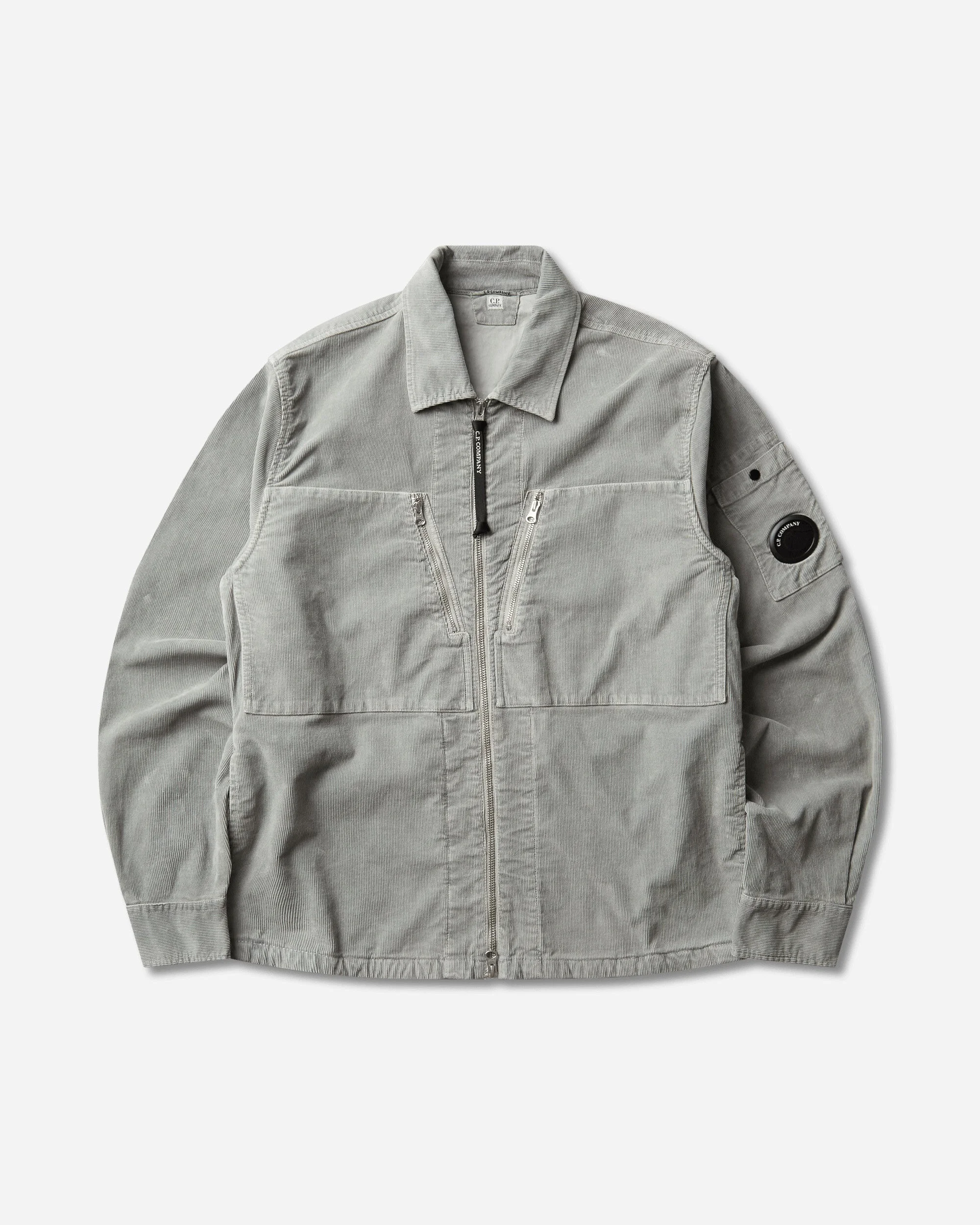 Men's Corduroy Lens Zipped Overshirt Flint Grey - 1