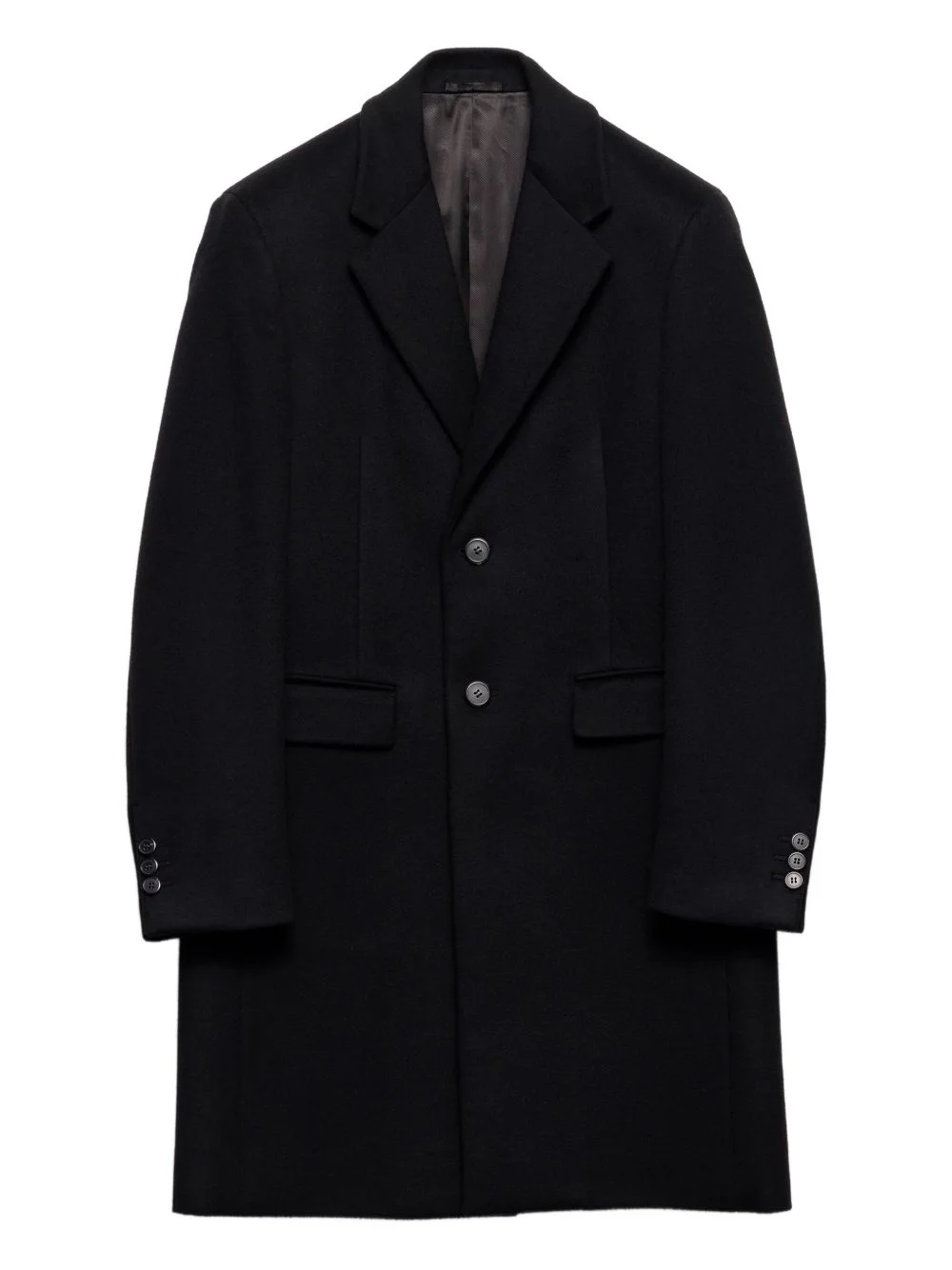 notch-lapel wool coat - 1