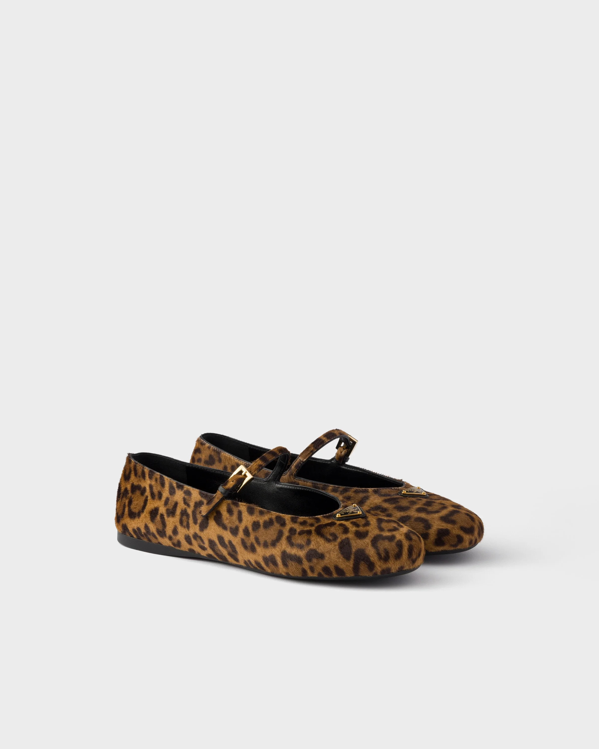 Printed leather ballerinas - 1