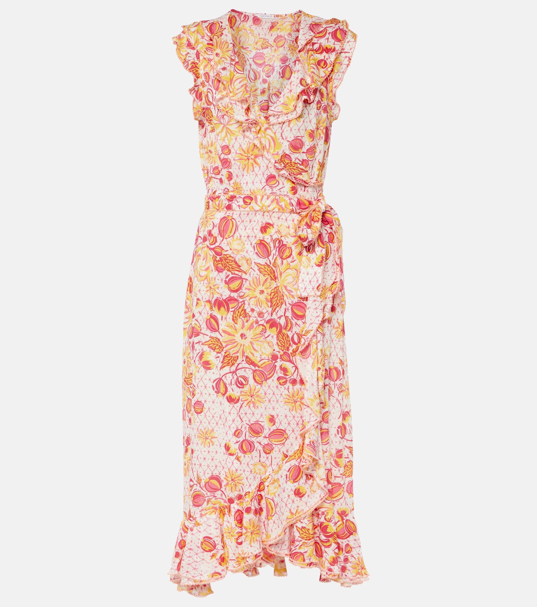 Aude ruffled floral wrap dress - 1