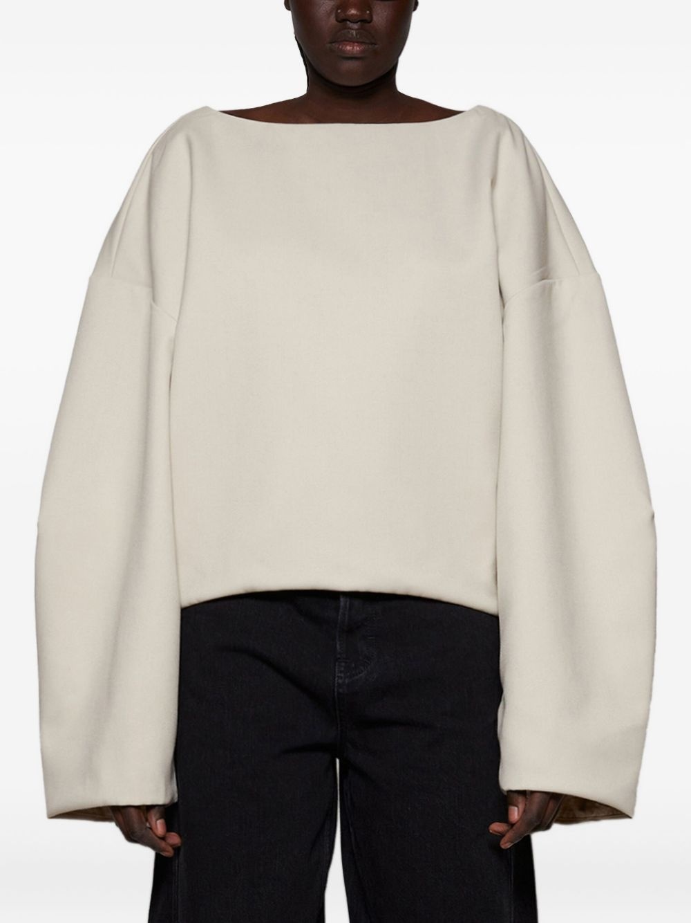 boat-neck sweatshirt - 3