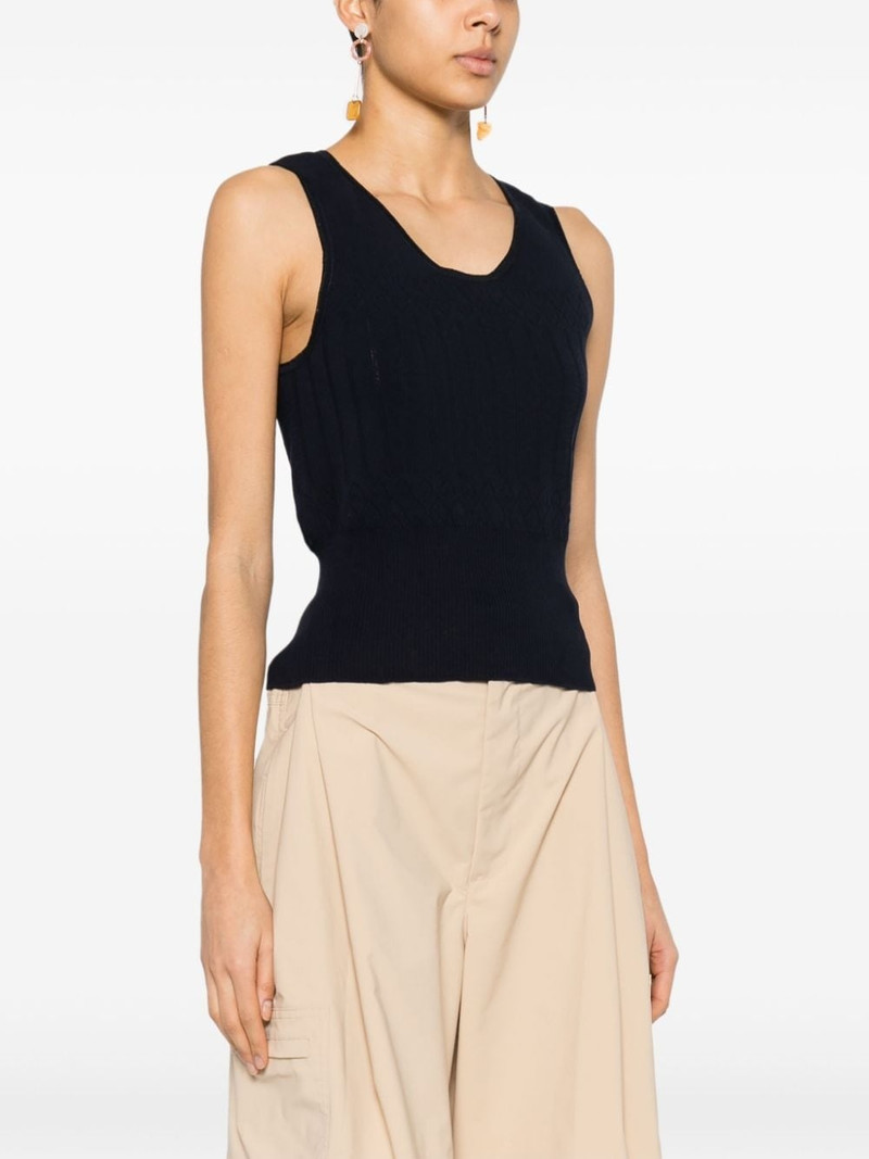 sleeveless pointelle-knit 상단 3