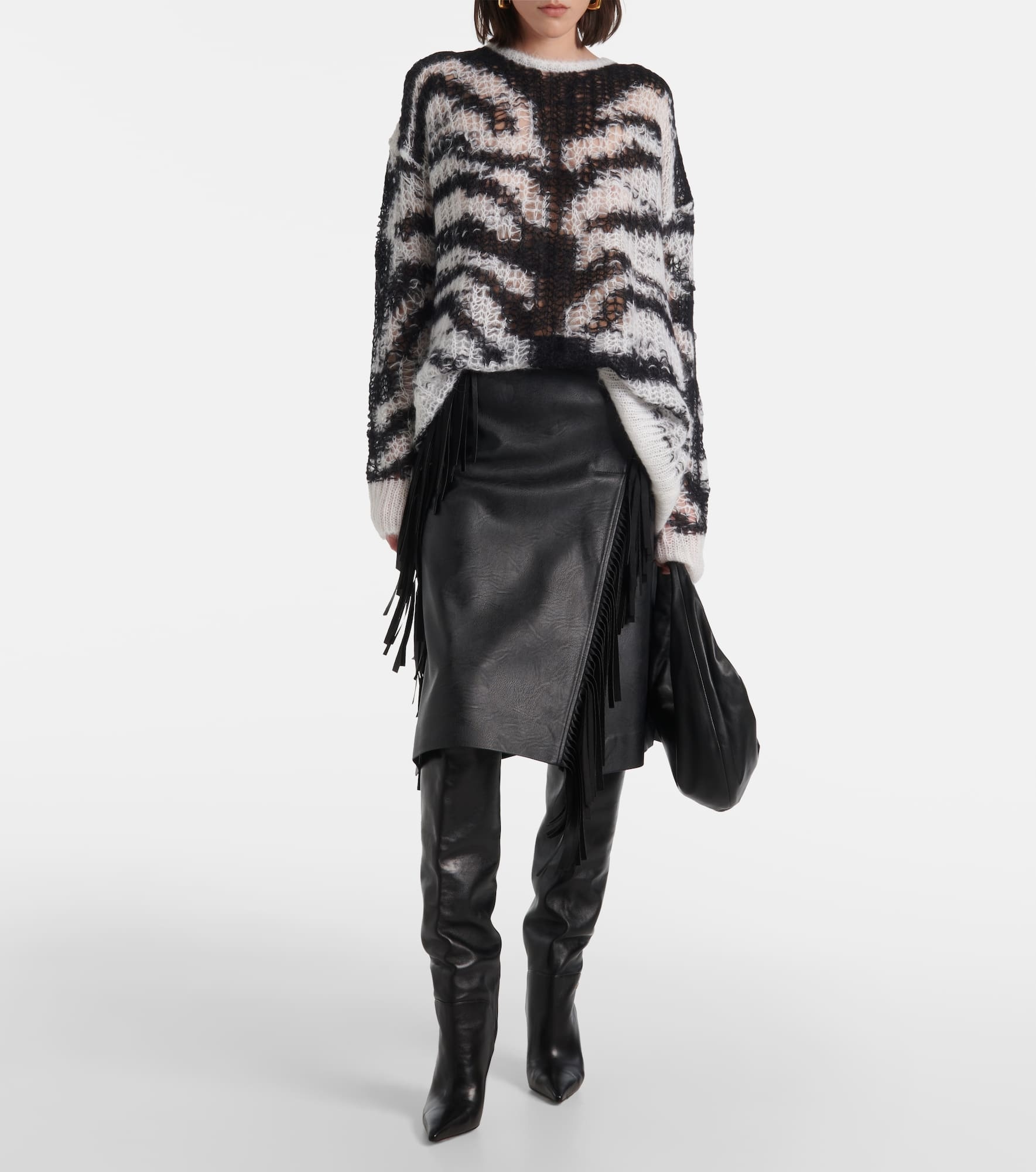 Zebra-print wool-blend sweater - 2