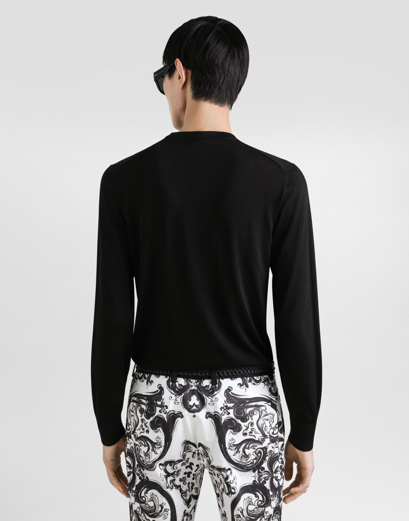 Silk crewneck pullover 5