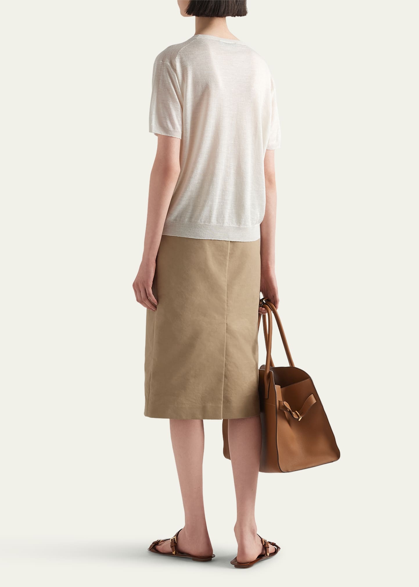 Intarsia Logo Silk Linen Knit Shirt - 3
