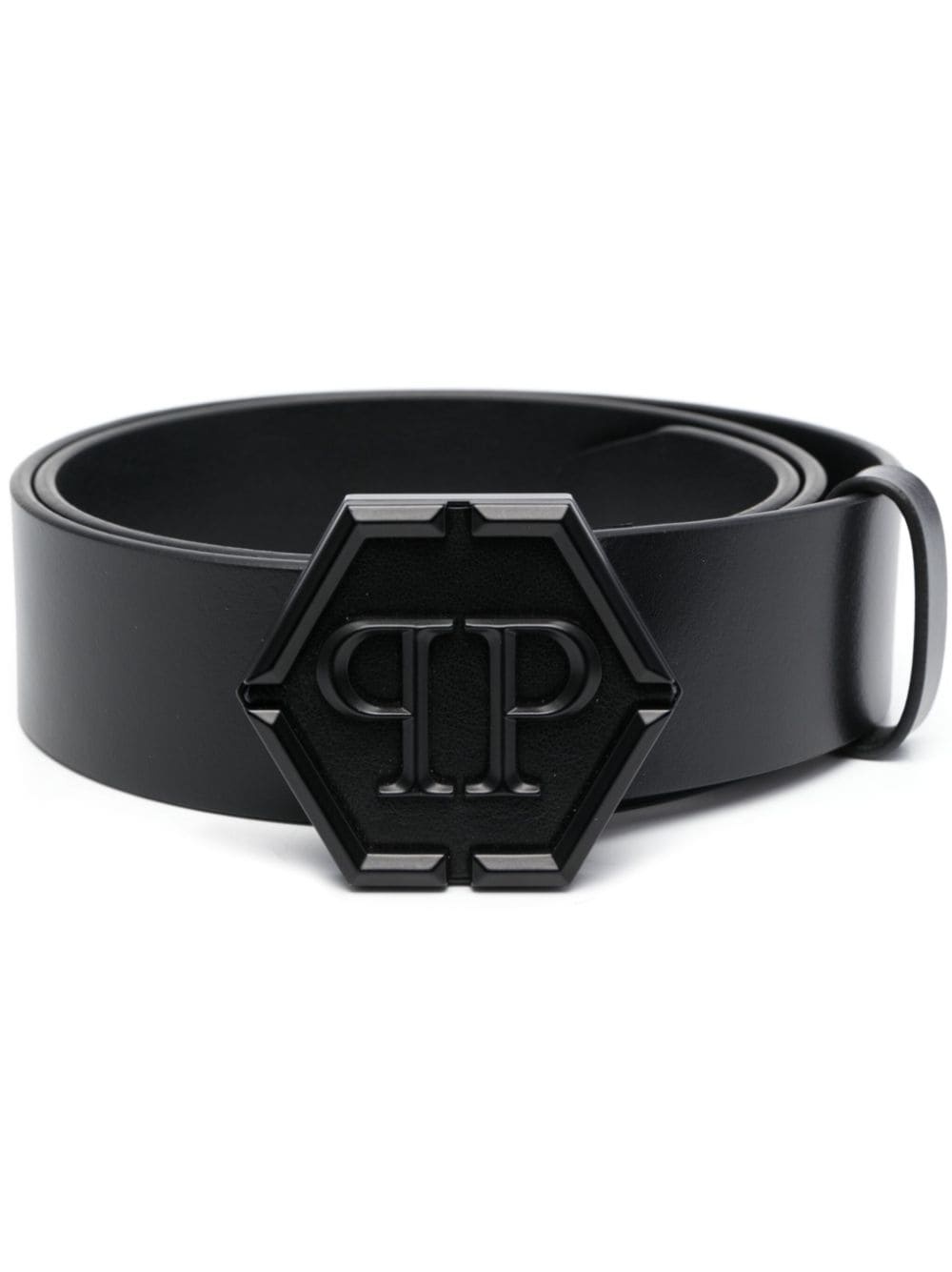 Hexagon leather belt - 1