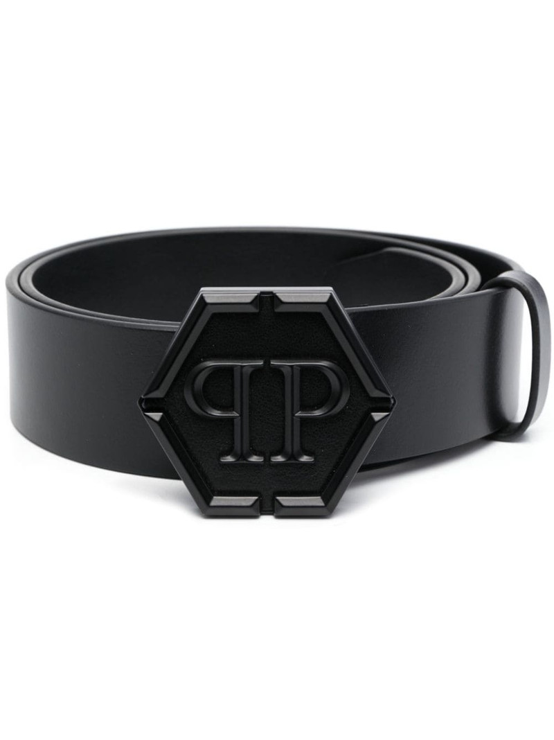 Hexagon leather belt 1