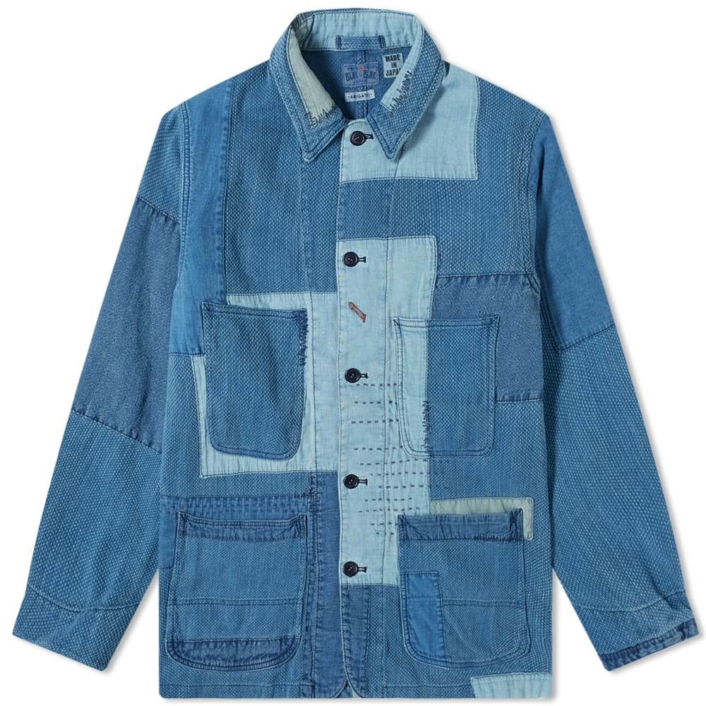 Blue Blue Japan Indigo Sashiko Patchwork Coverall Jacket - 1