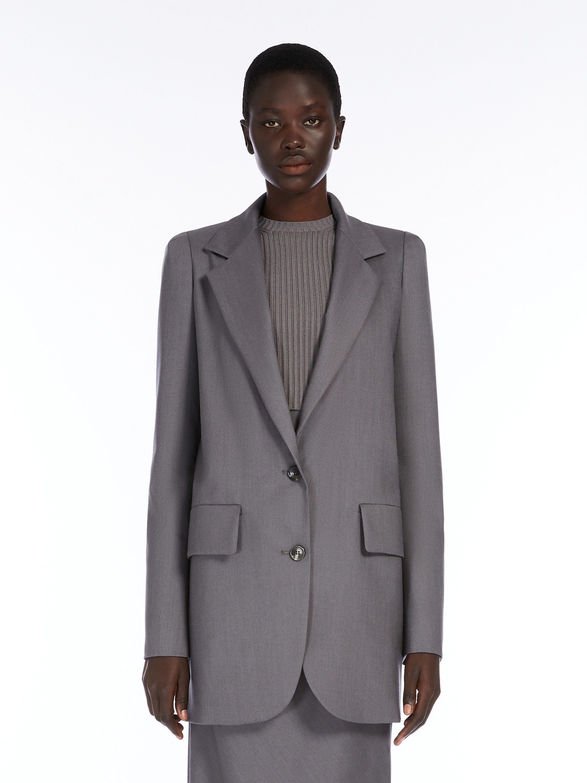 EBRIDI Single-breasted wool, mohair and silk blazer - 3