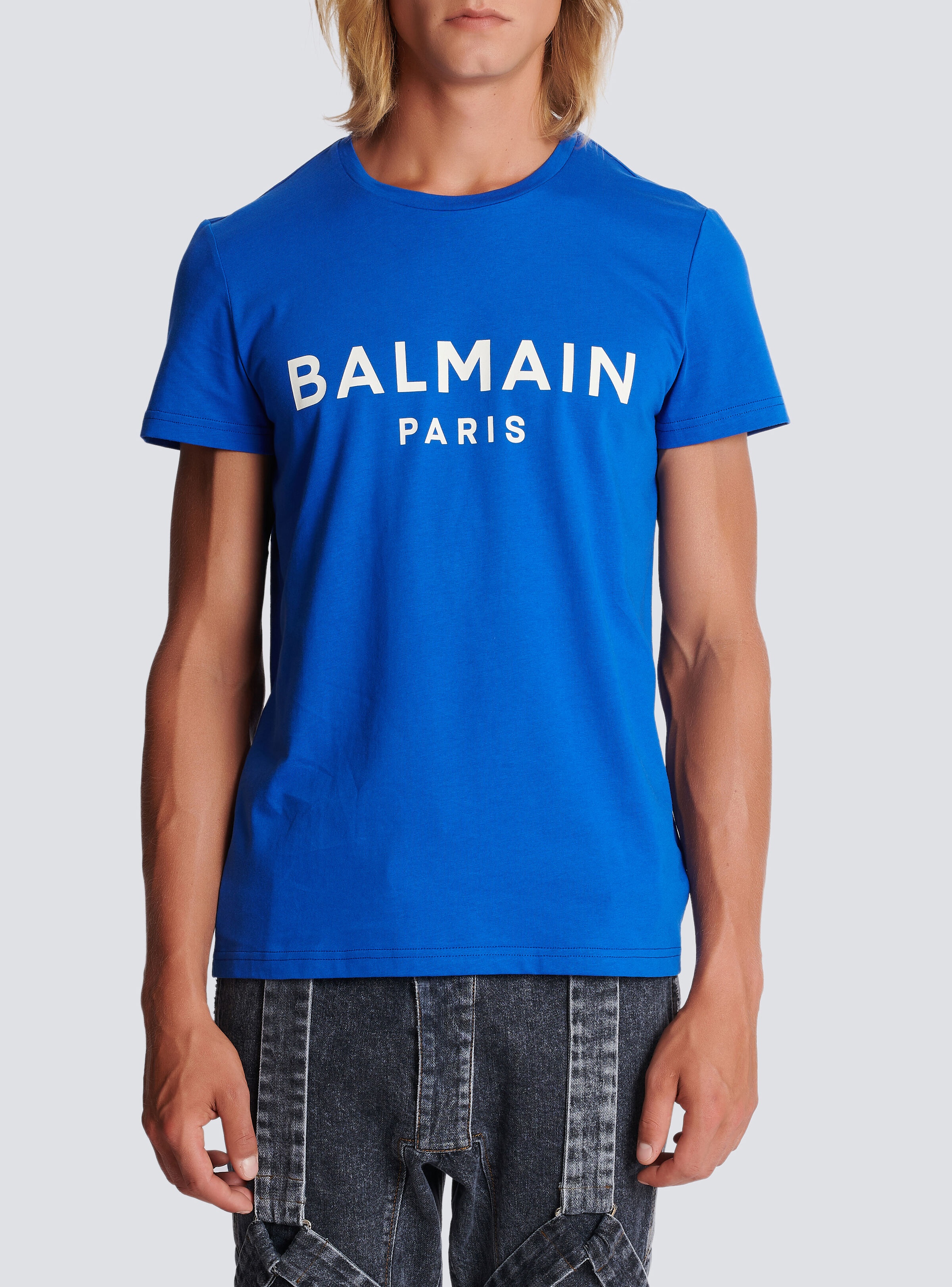 Eco-responsible cotton T-shirt with Balmain logo print - 5