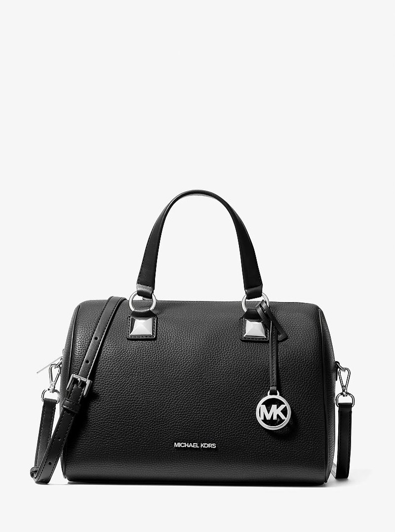 Grayson Medium Pebbled Leather Duffel Crossbody Bag 1