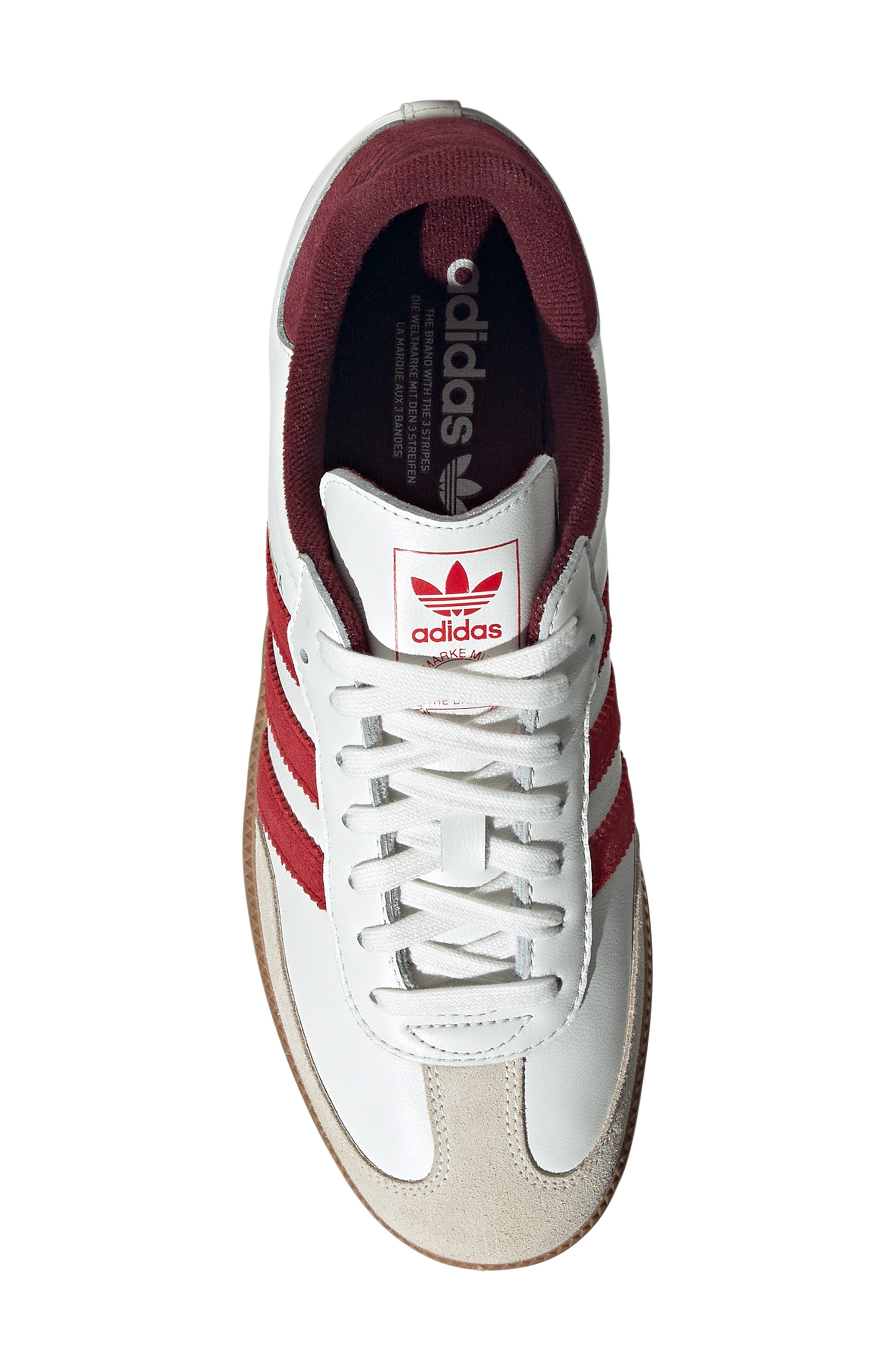 adidas Samba OG Sneaker in White/Scarlet/Red at Nordstrom - 4