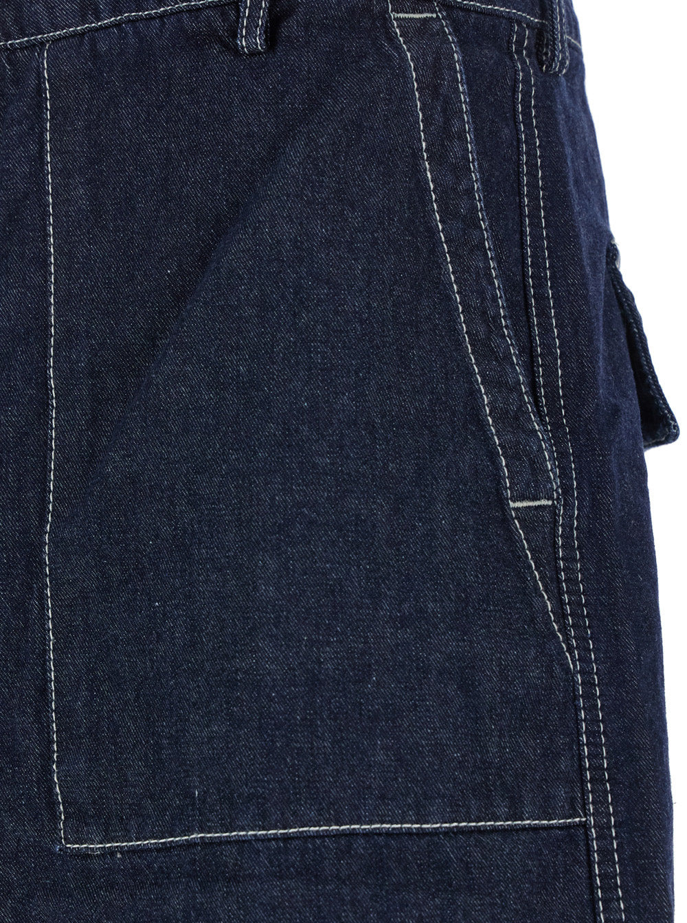 C.P. Company Men Dark Blue Shorts With Logo Patch On The Back In Denim Man - 3
