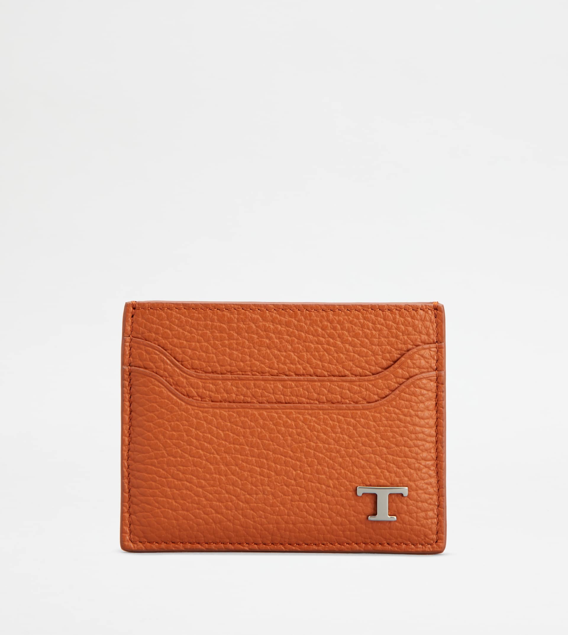 CREDIT CARD HOLDER IN LEATHER - ORANGE - 1