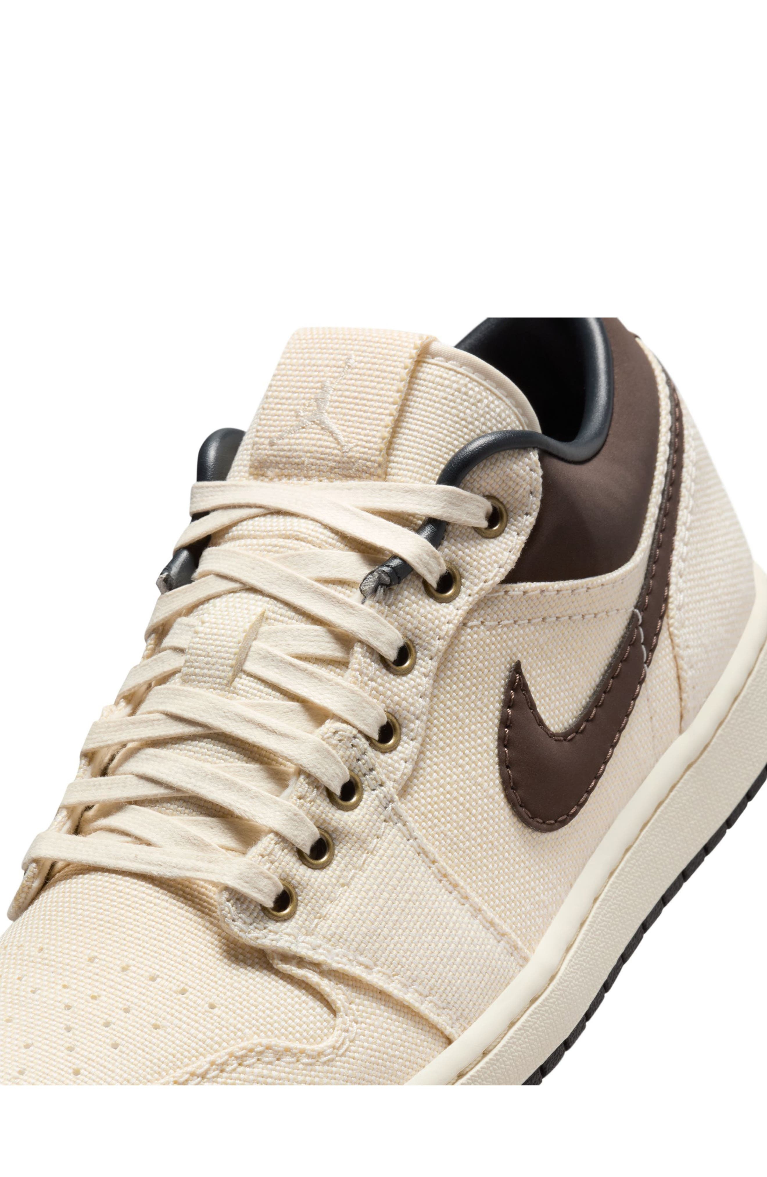 Air Jordan 1 Low Premium Basketball Sneaker in Pale Ivory/Baroque Brown at Nordstrom - 7