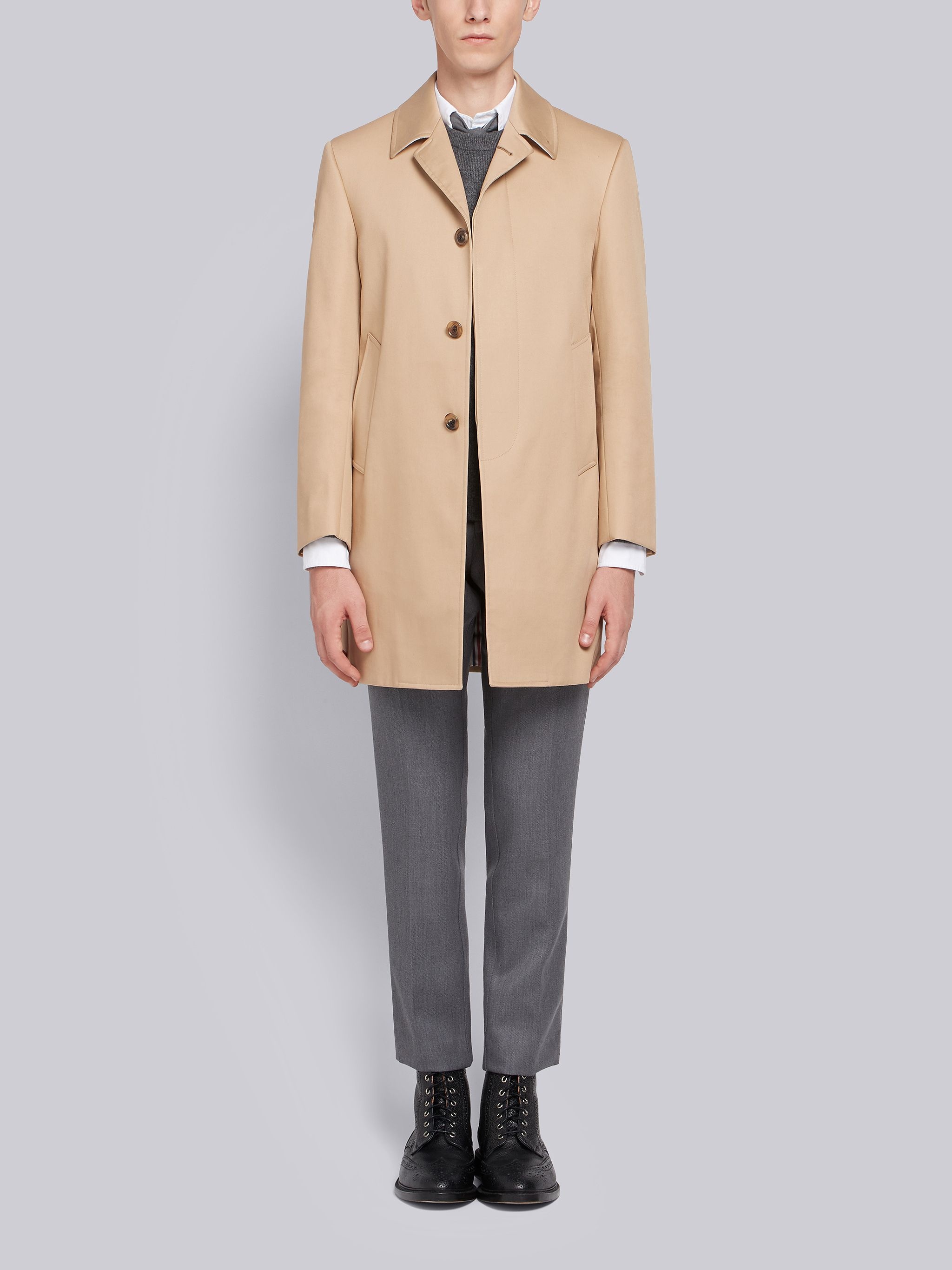 Khaki Mackintosh Bal Collar Classic Overcoat - 4