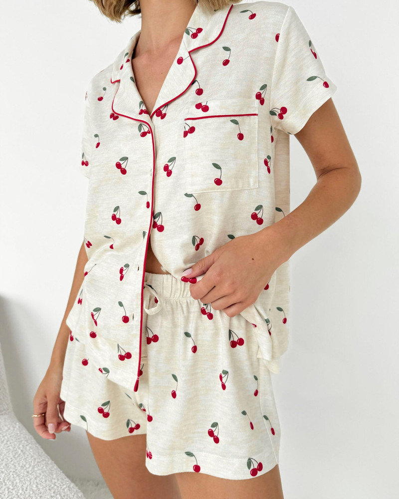 Splendid Cherry Toss Flora Pillowsoft Short Set outlook