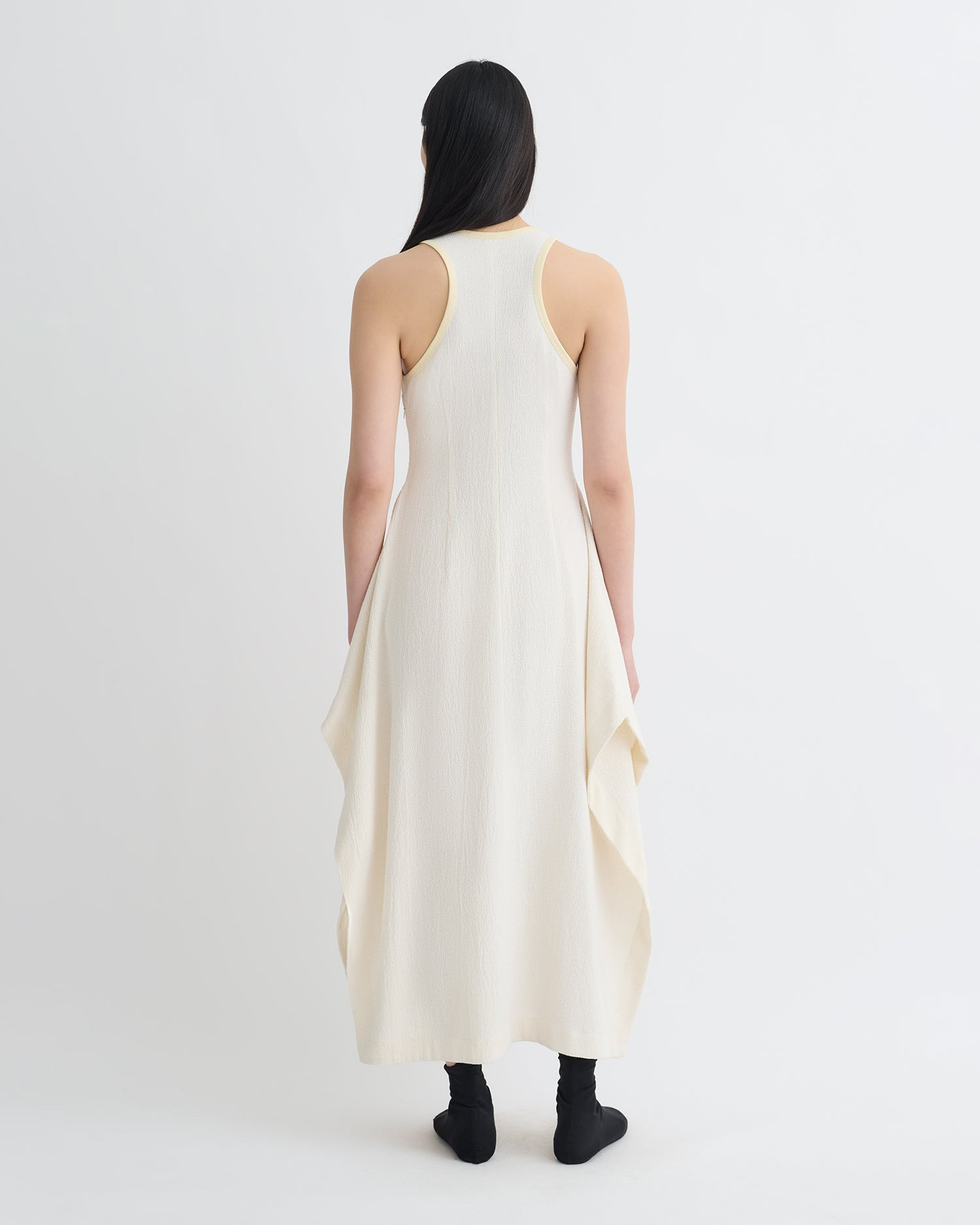Draped Crepe Melange Midi Dress - 3