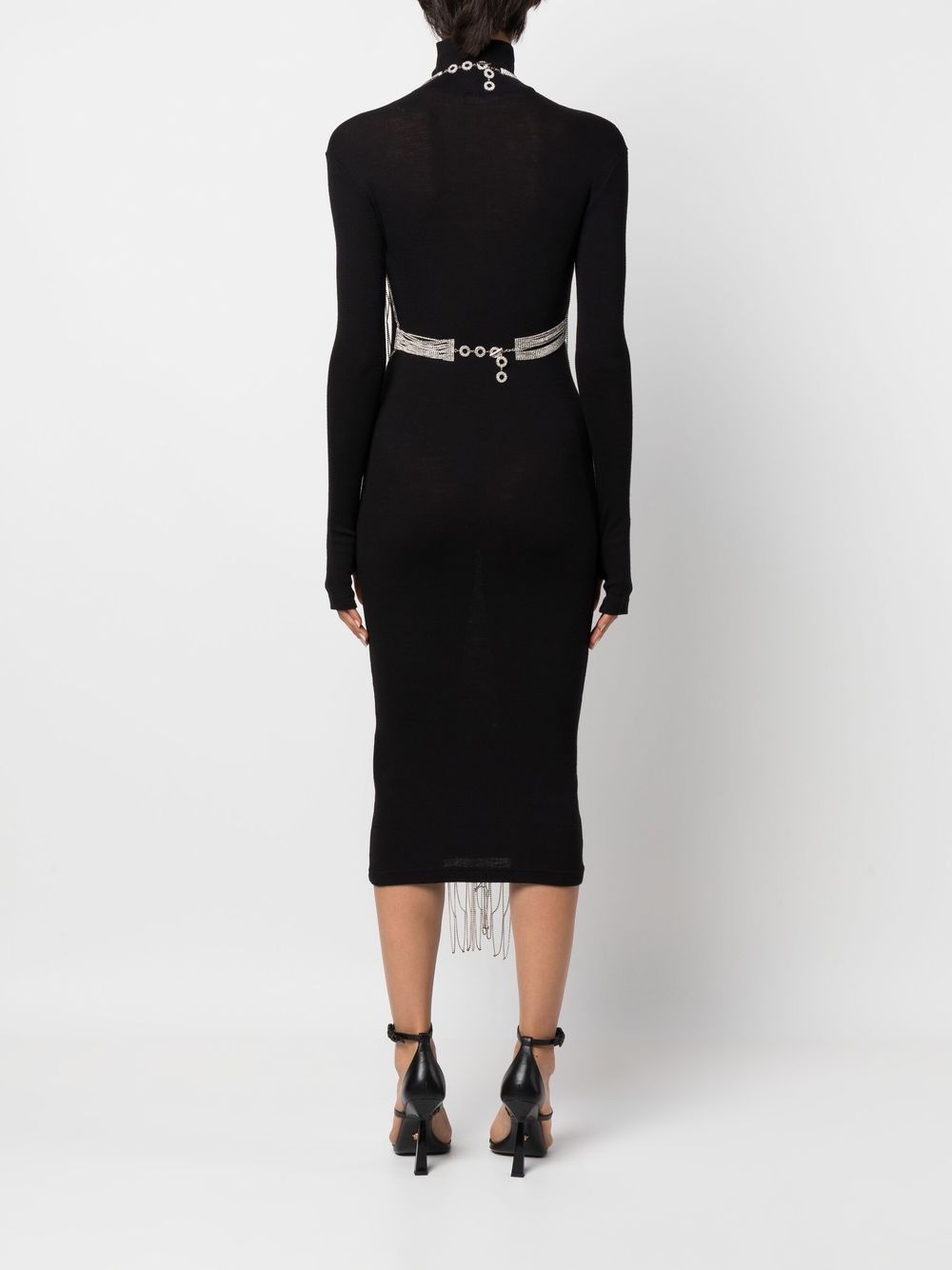crystal-embellished halterneck dress - 4