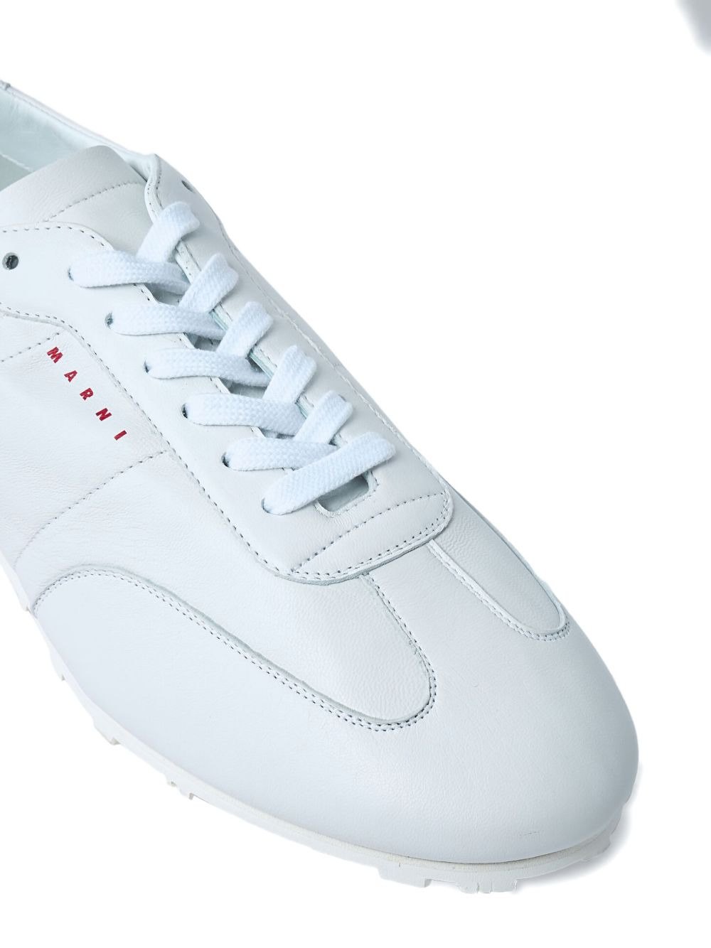 panelled leather sneakers - 3