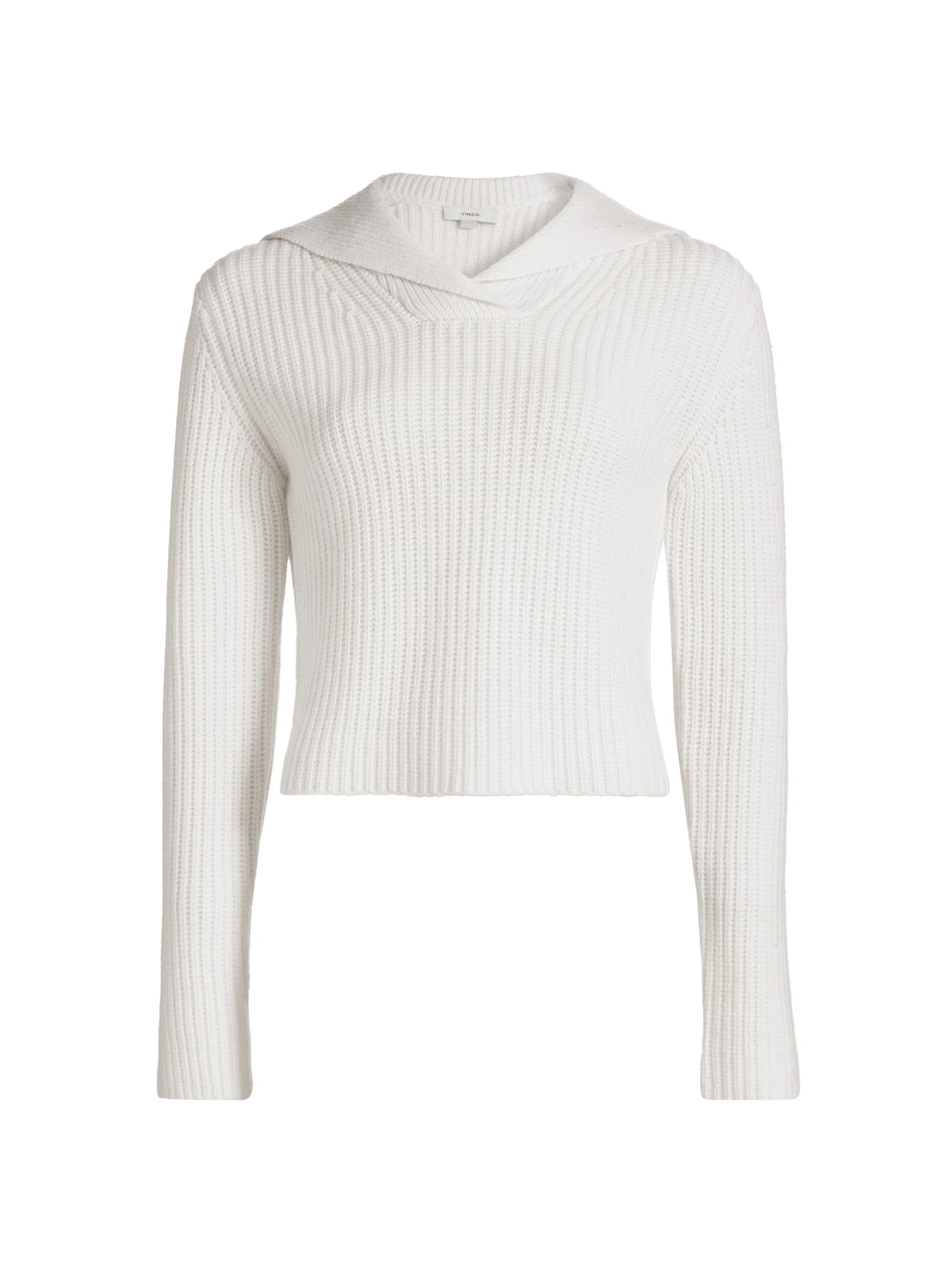 Women's Ribbed Sailor Collar Sweater - Off White - 1