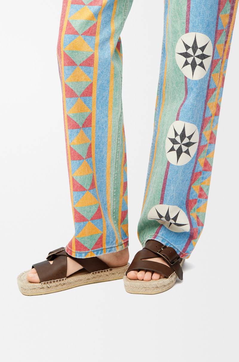 Loewe Petal espadrille slide in vegetable-tanned calfskin outlook