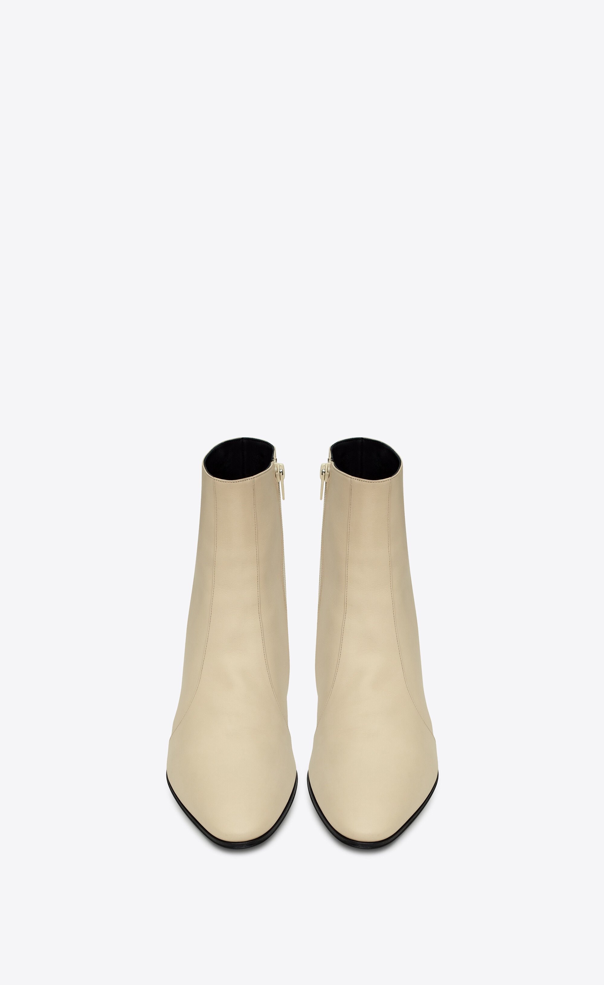 vassili zipped booties in smooth leather - 2