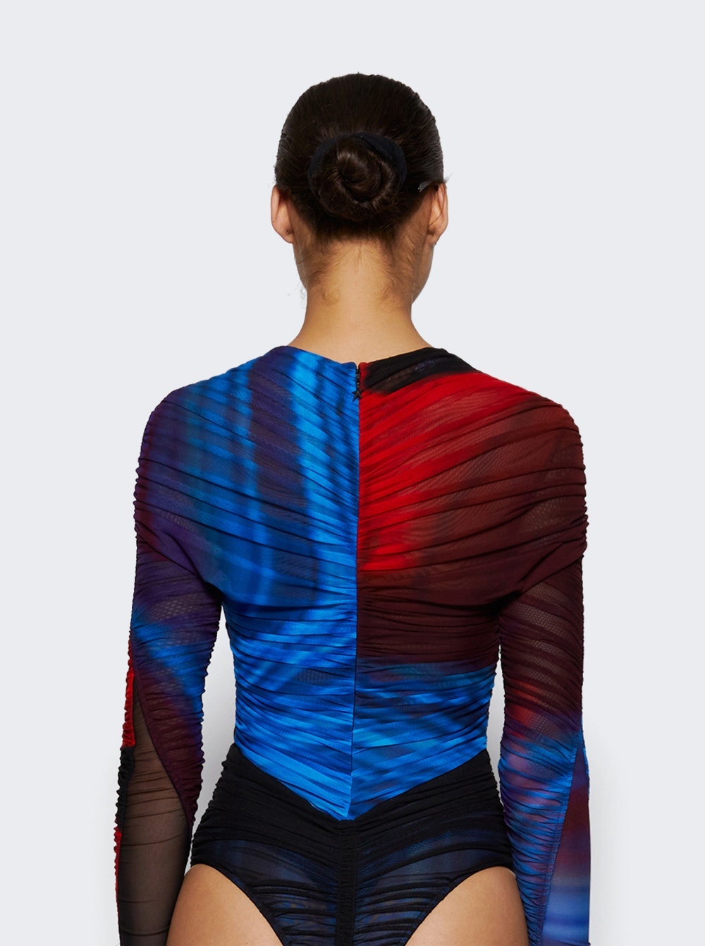 Floral Print Bodysuit Blue And Red - 5