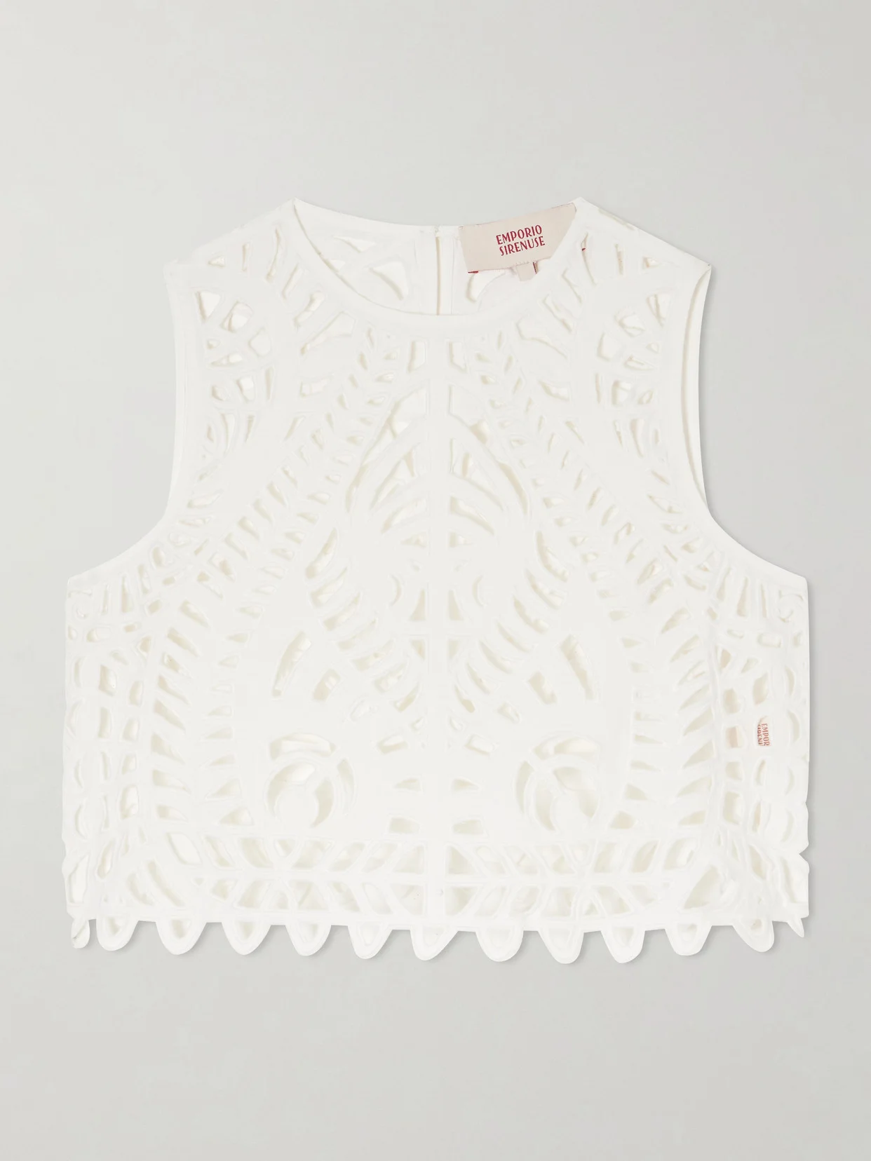Ada Brisé Cropped Embroidered Cotton Top - 1
