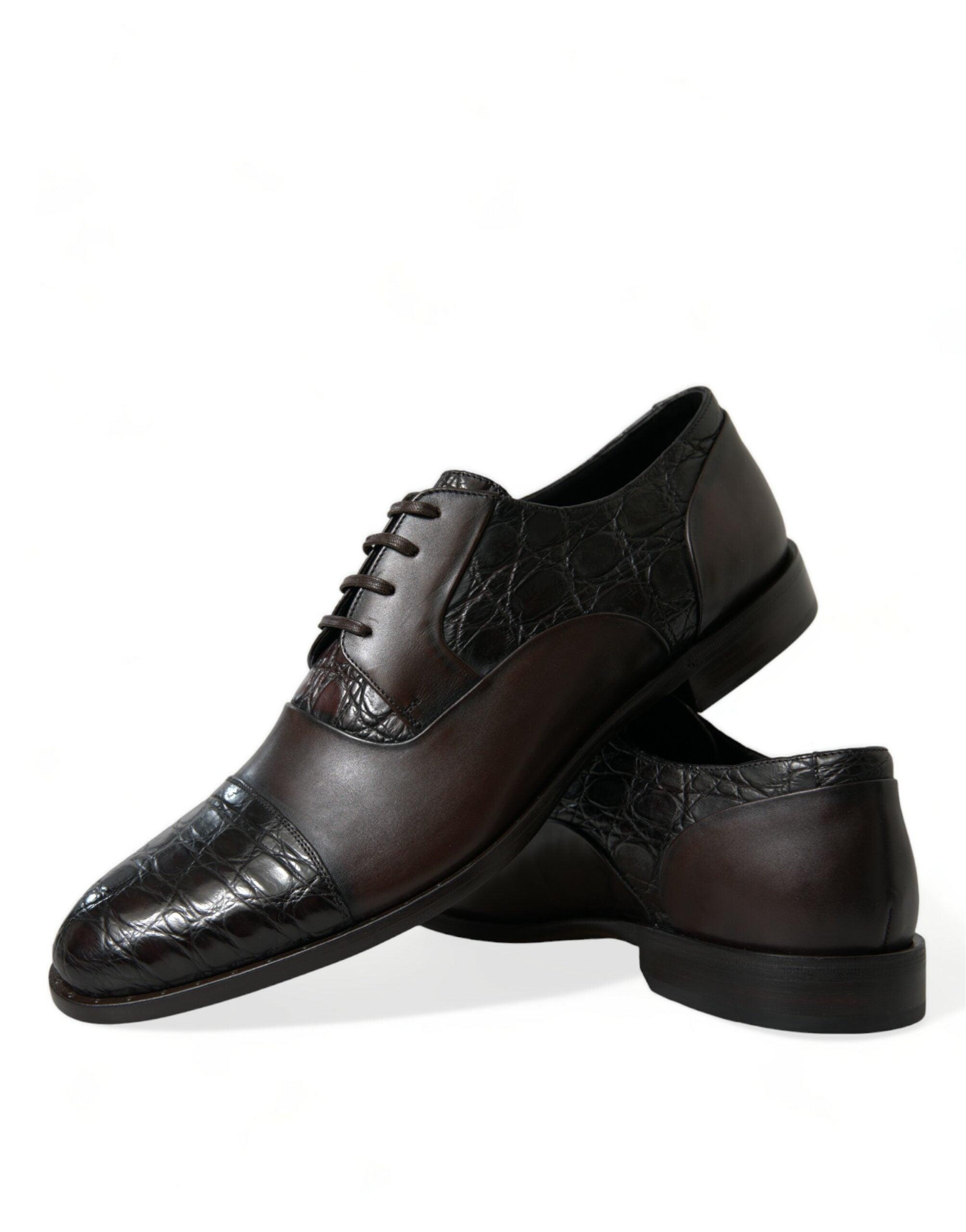 Dolce & Gabbana Brown Exotic Leather Formal Men Dress Shoes - 1